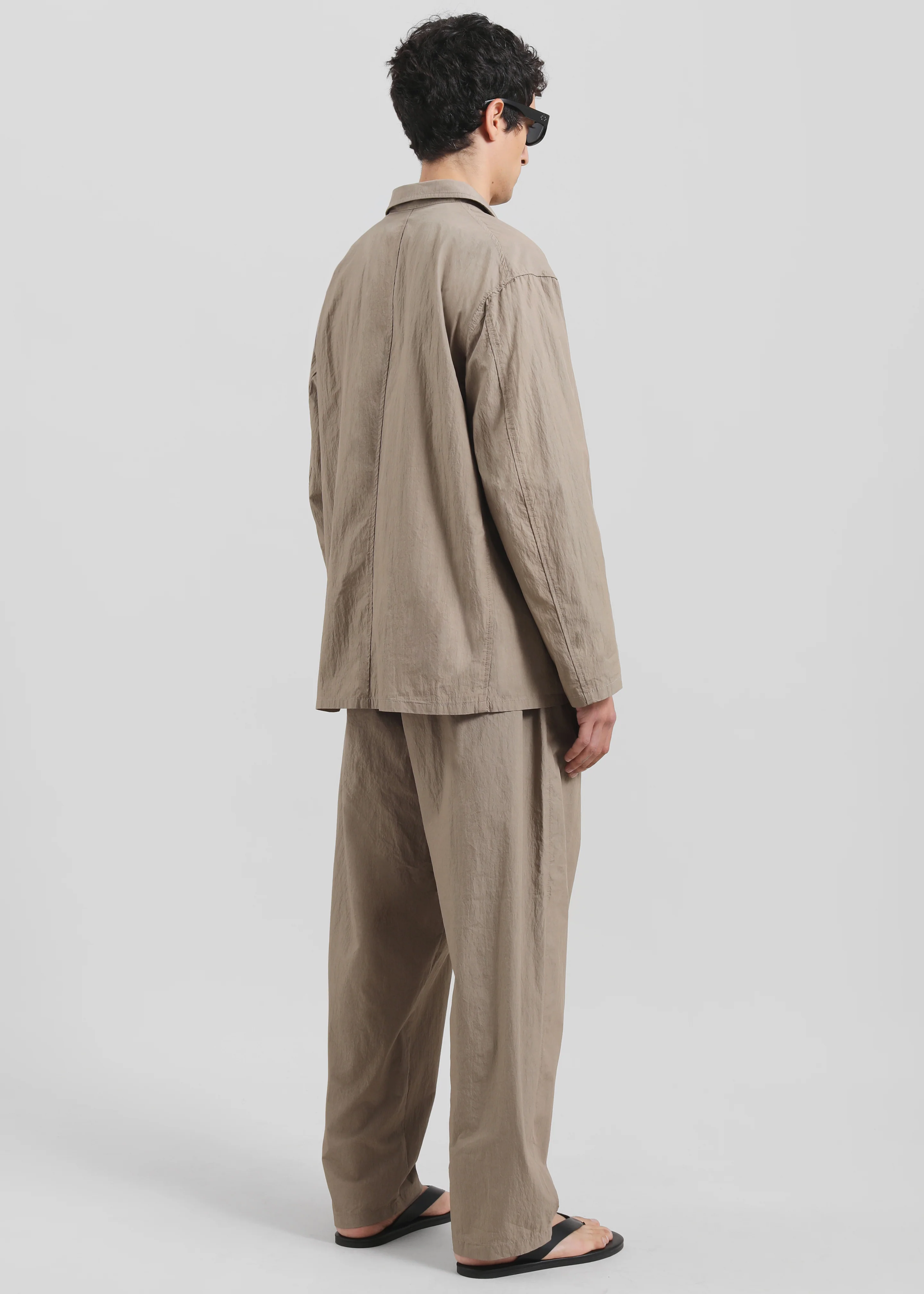 Ohio Crinkled Poplin Blazer - Taupe - Image 8