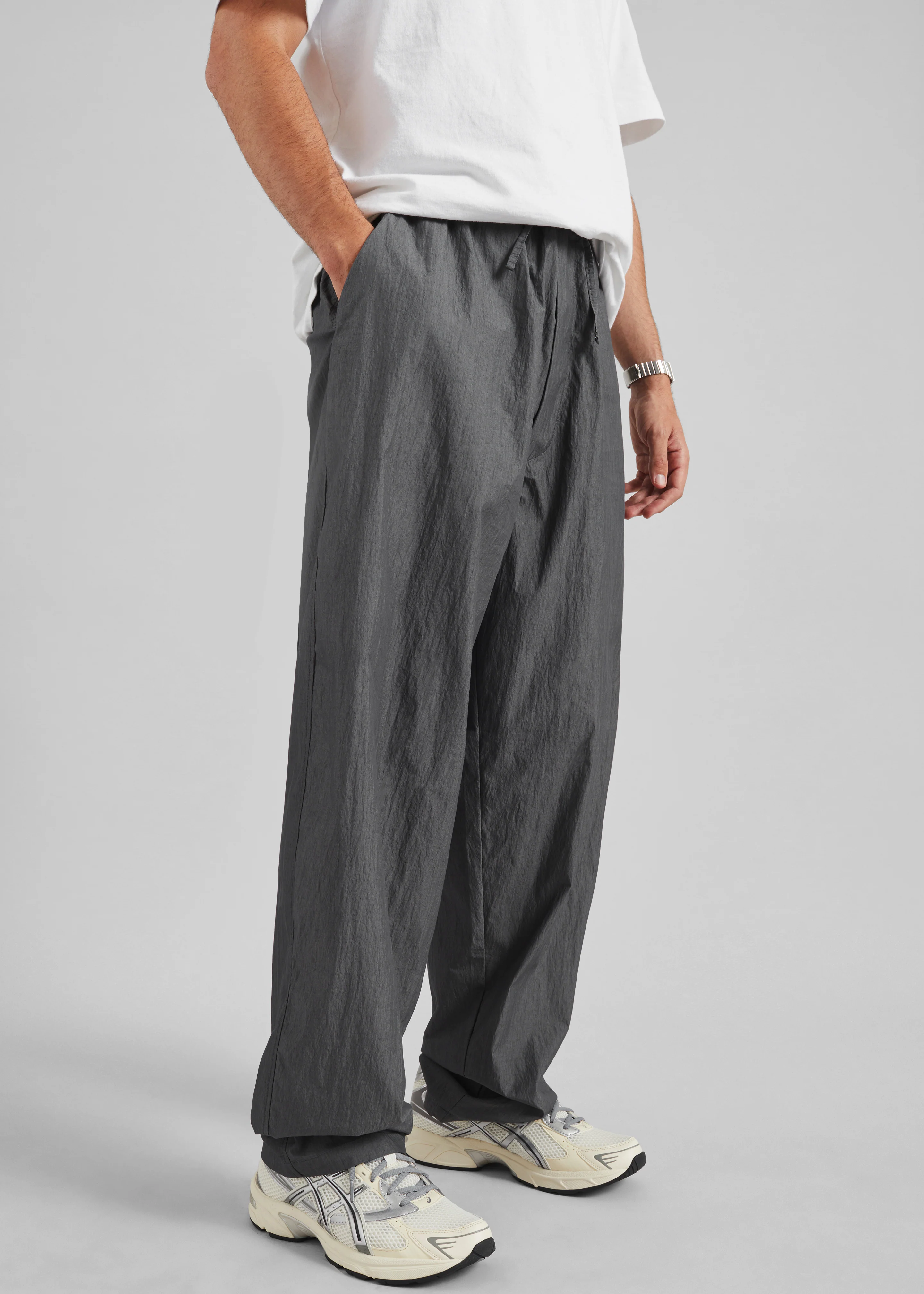 Ohio Crinkled Poplin Pants - Slate Grey - Image 4
