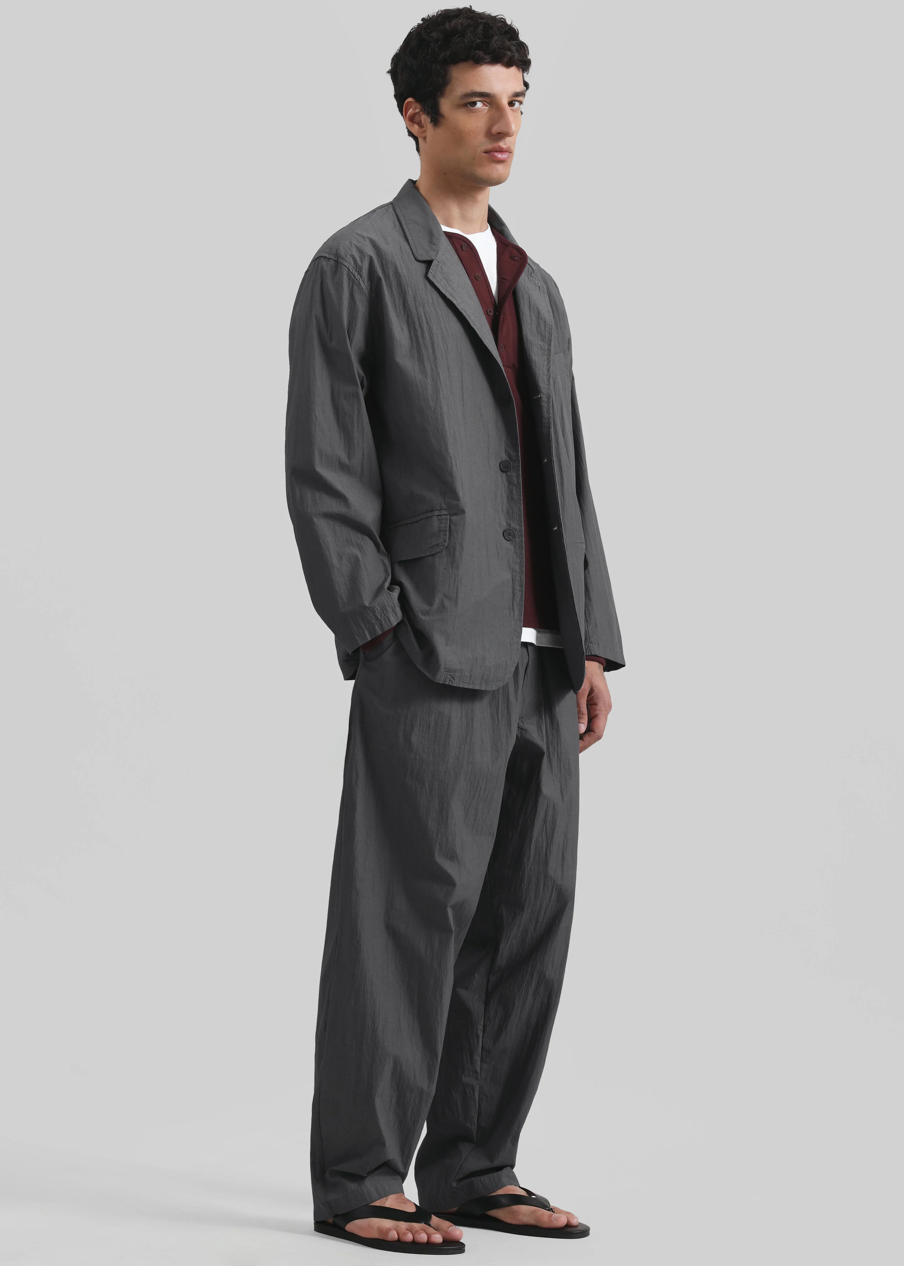 Ohio Crinkled Poplin Pants - Slate Grey - Image 6