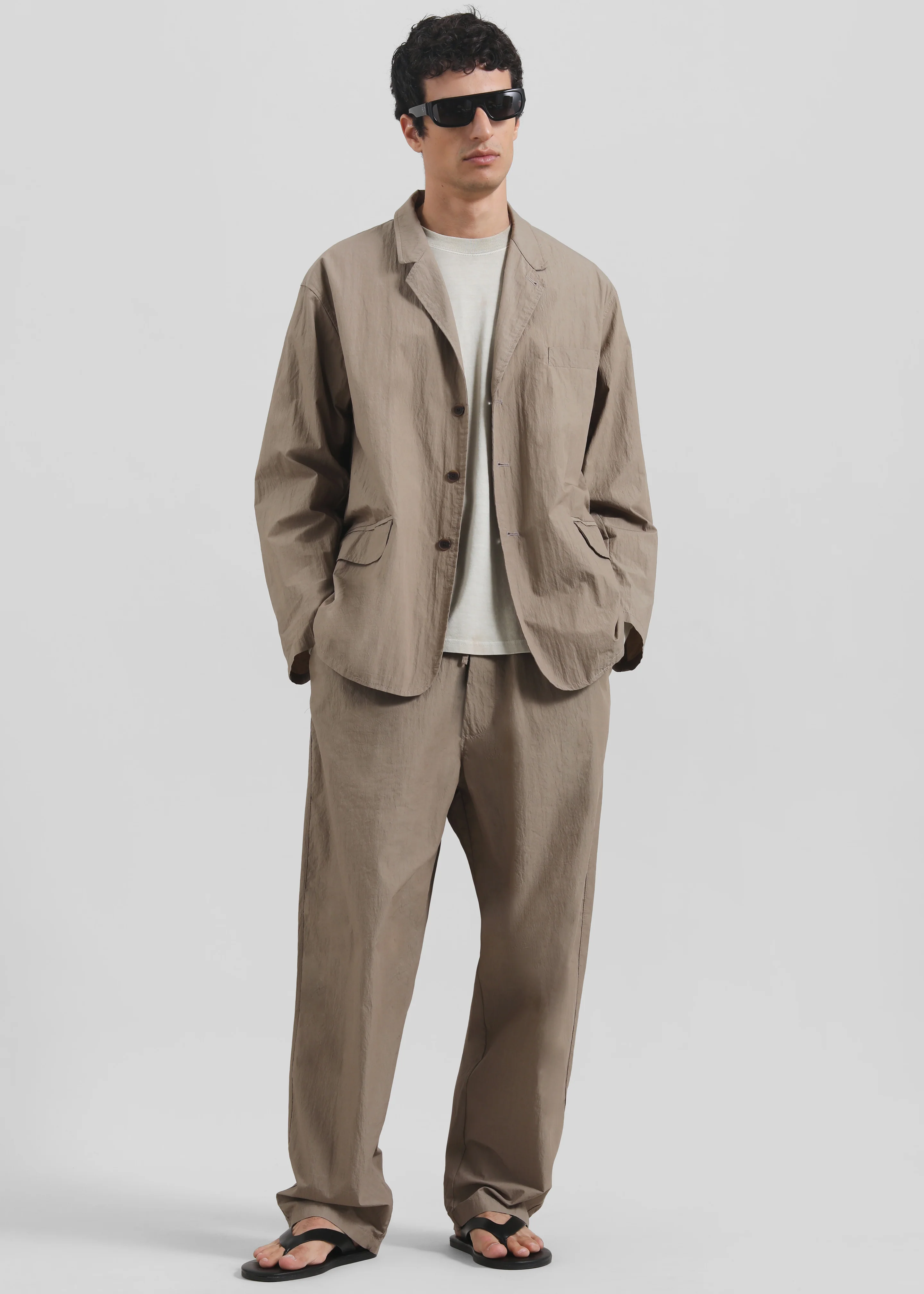 Ohio Crinkled Poplin Pants - Taupe - Image 4