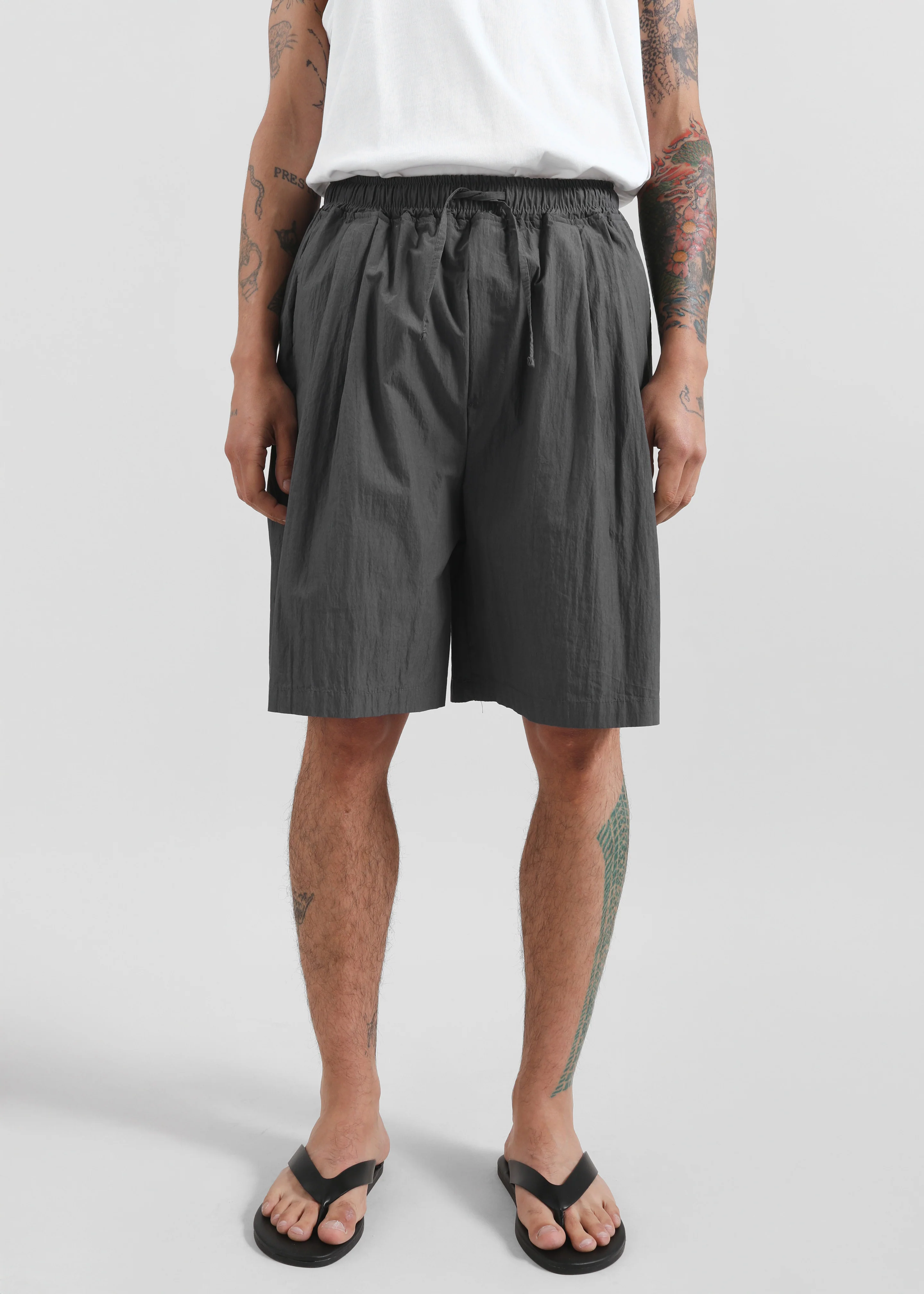 Ohio Crinkled Poplin Shorts - Slate Grey - Image 2