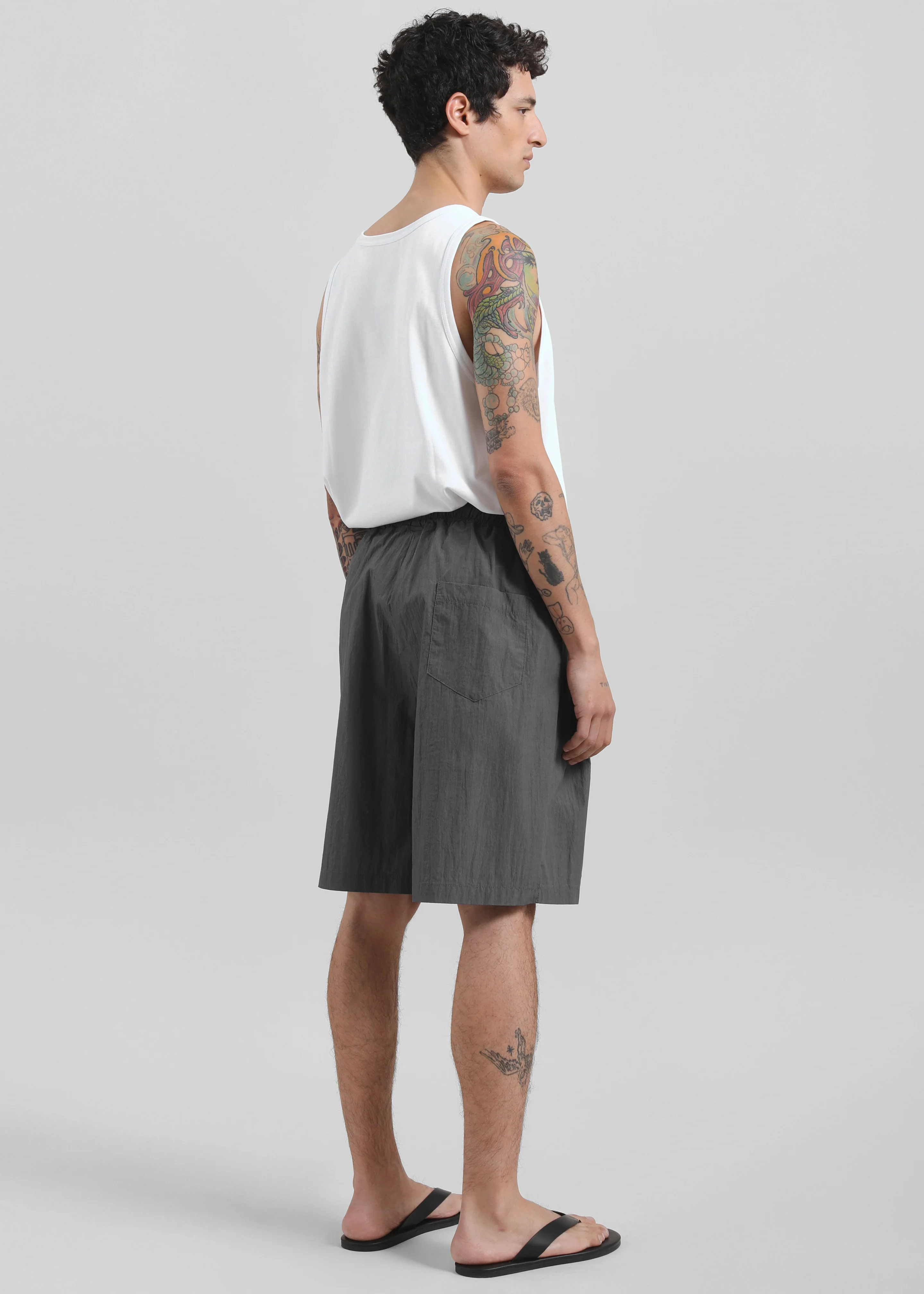 Ohio Crinkled Poplin Shorts - Slate Grey - Image 6
