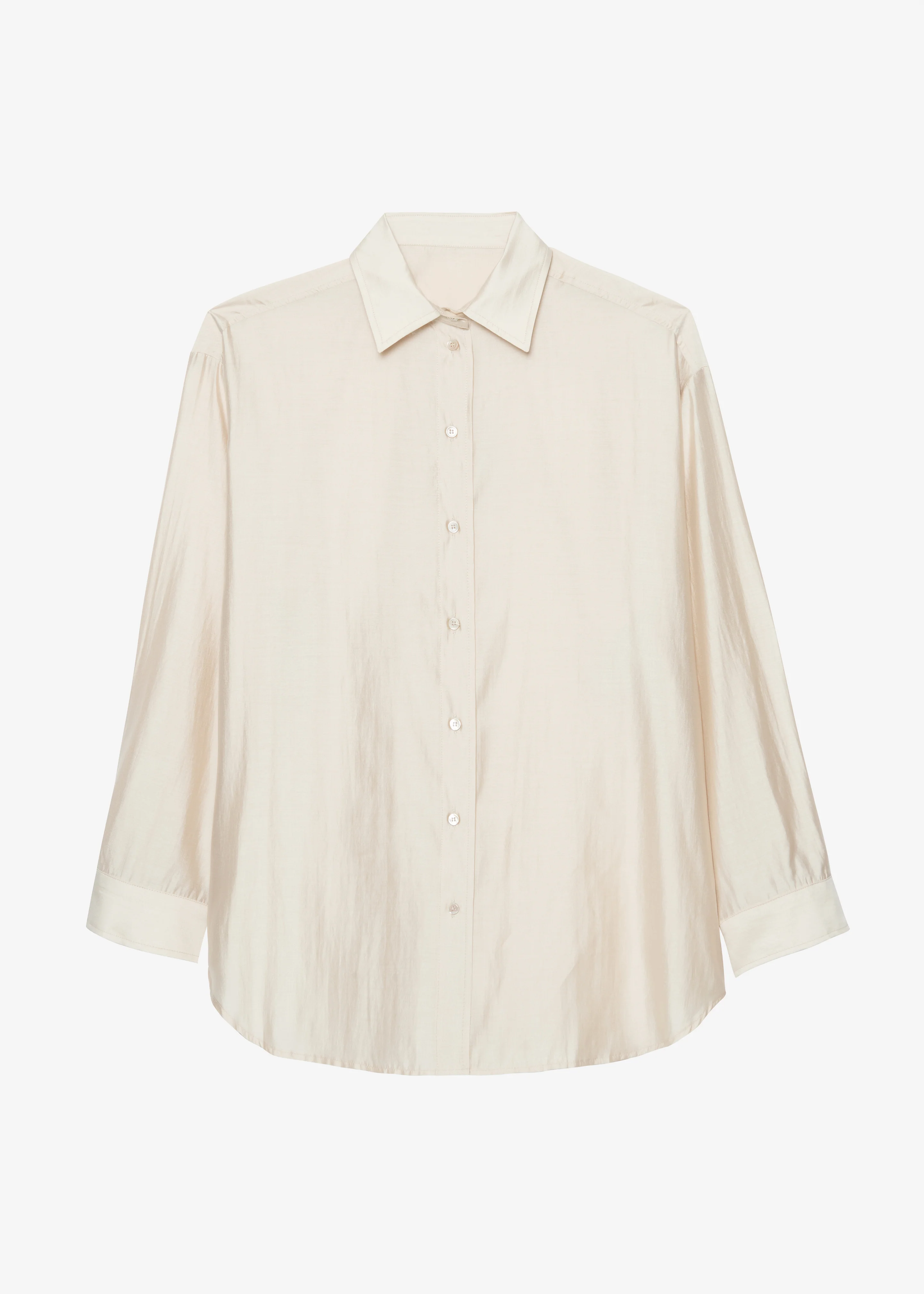 Ola Semi-Sheer Button Up Shirt - Ivory - Image 8