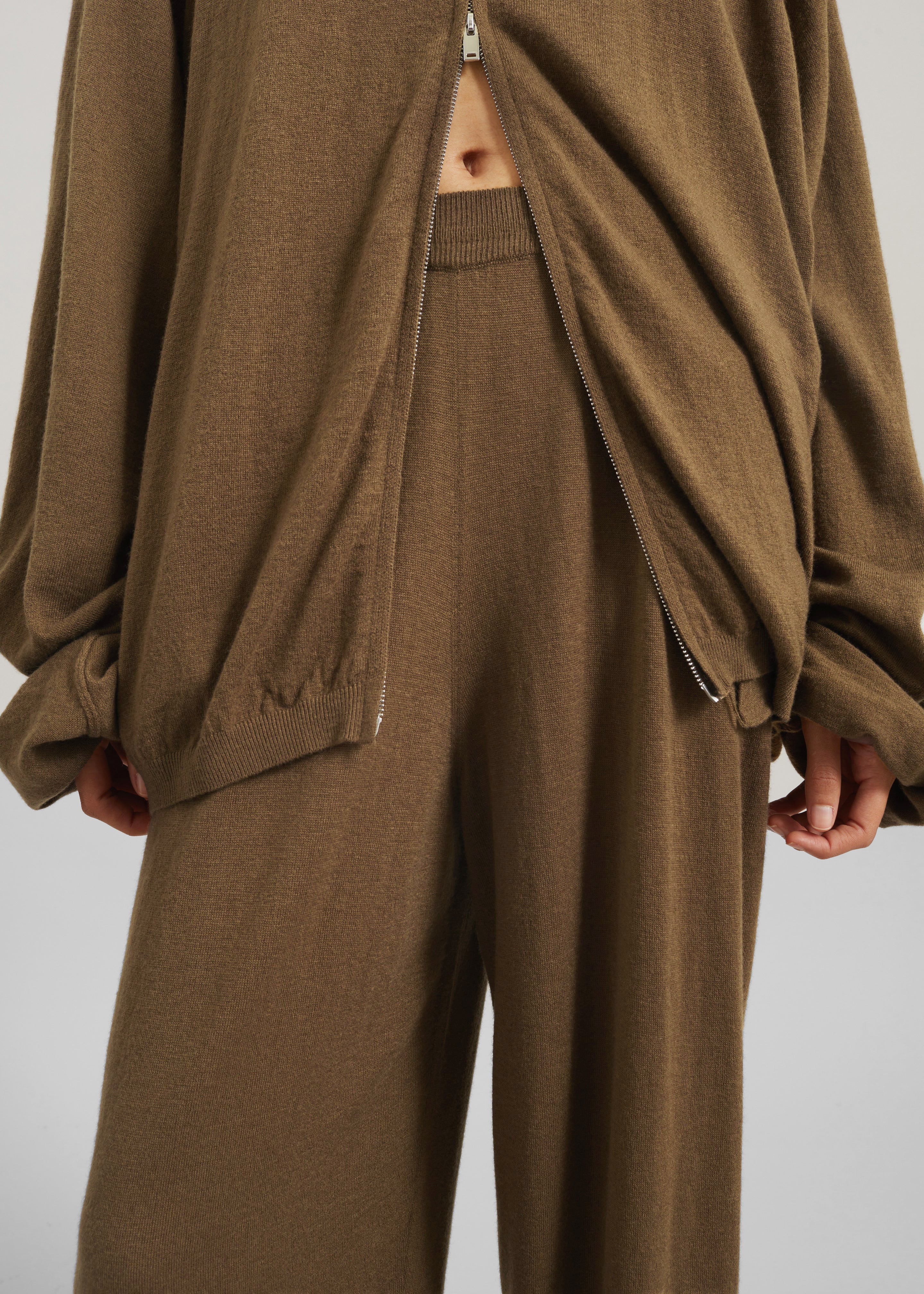 Olia Knit Joggers - Dark Camel - Image 3