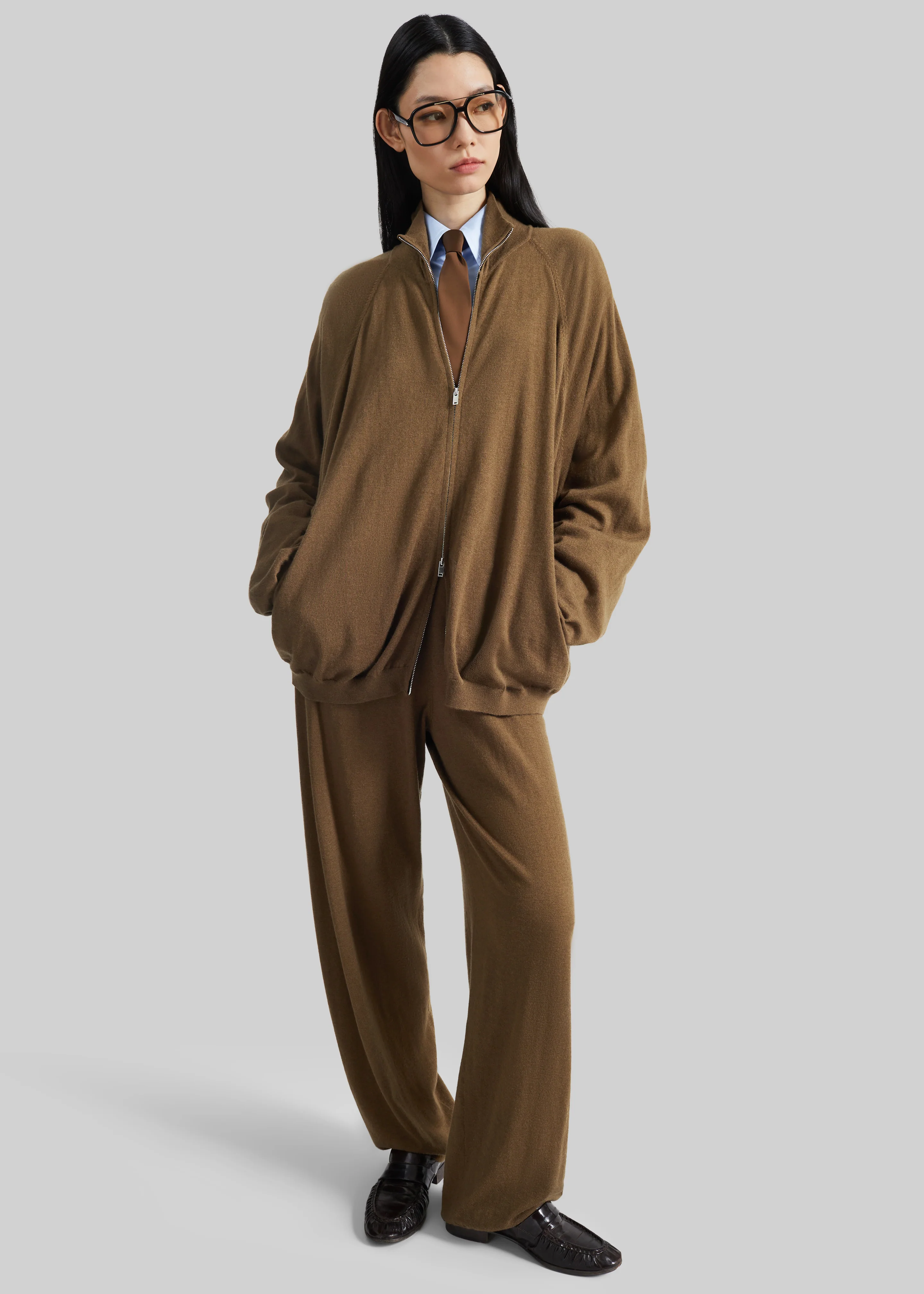 Olia Knit Joggers - Dark Camel - Image 4