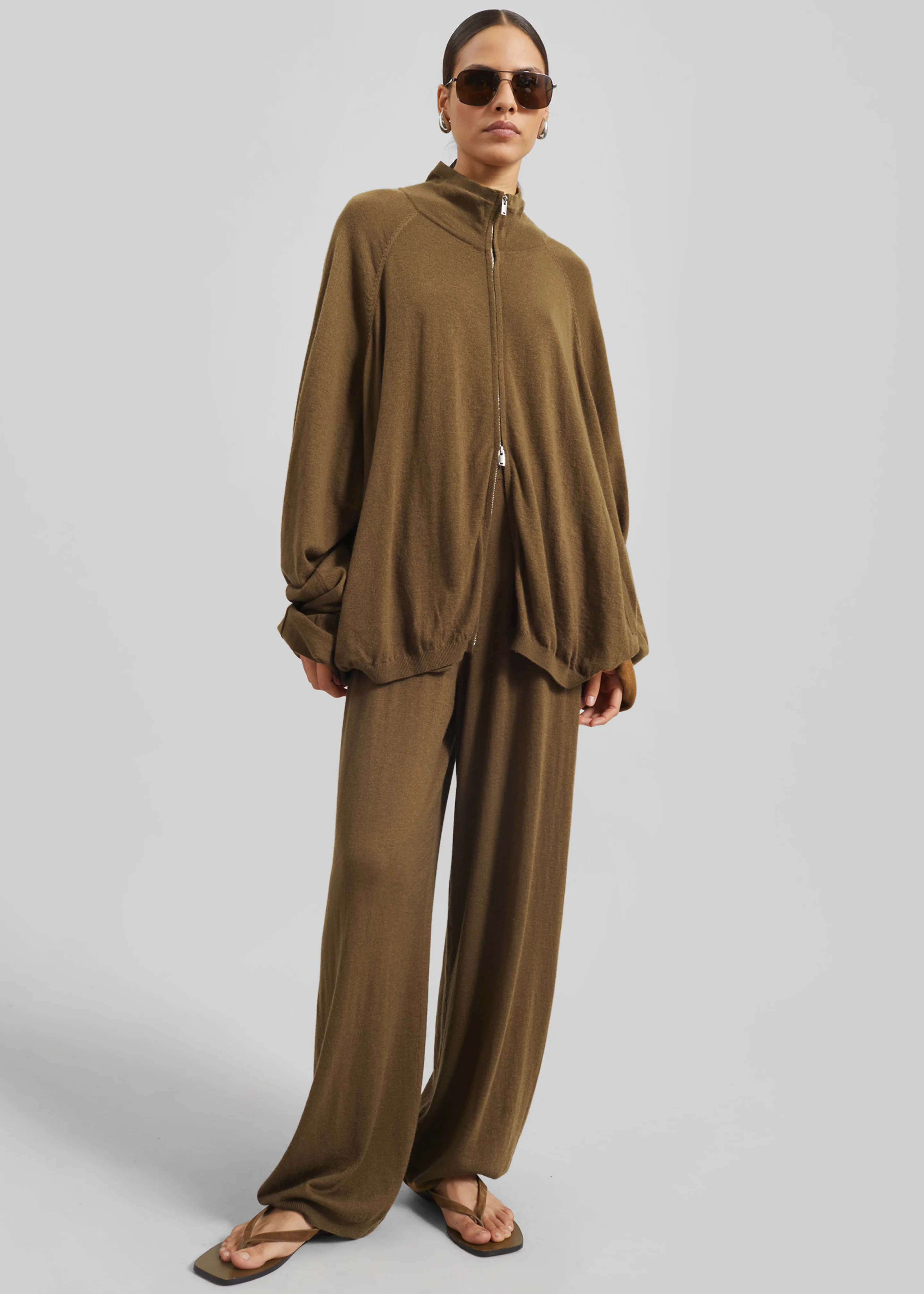 Olia Knit Joggers - Dark Camel - Image 6