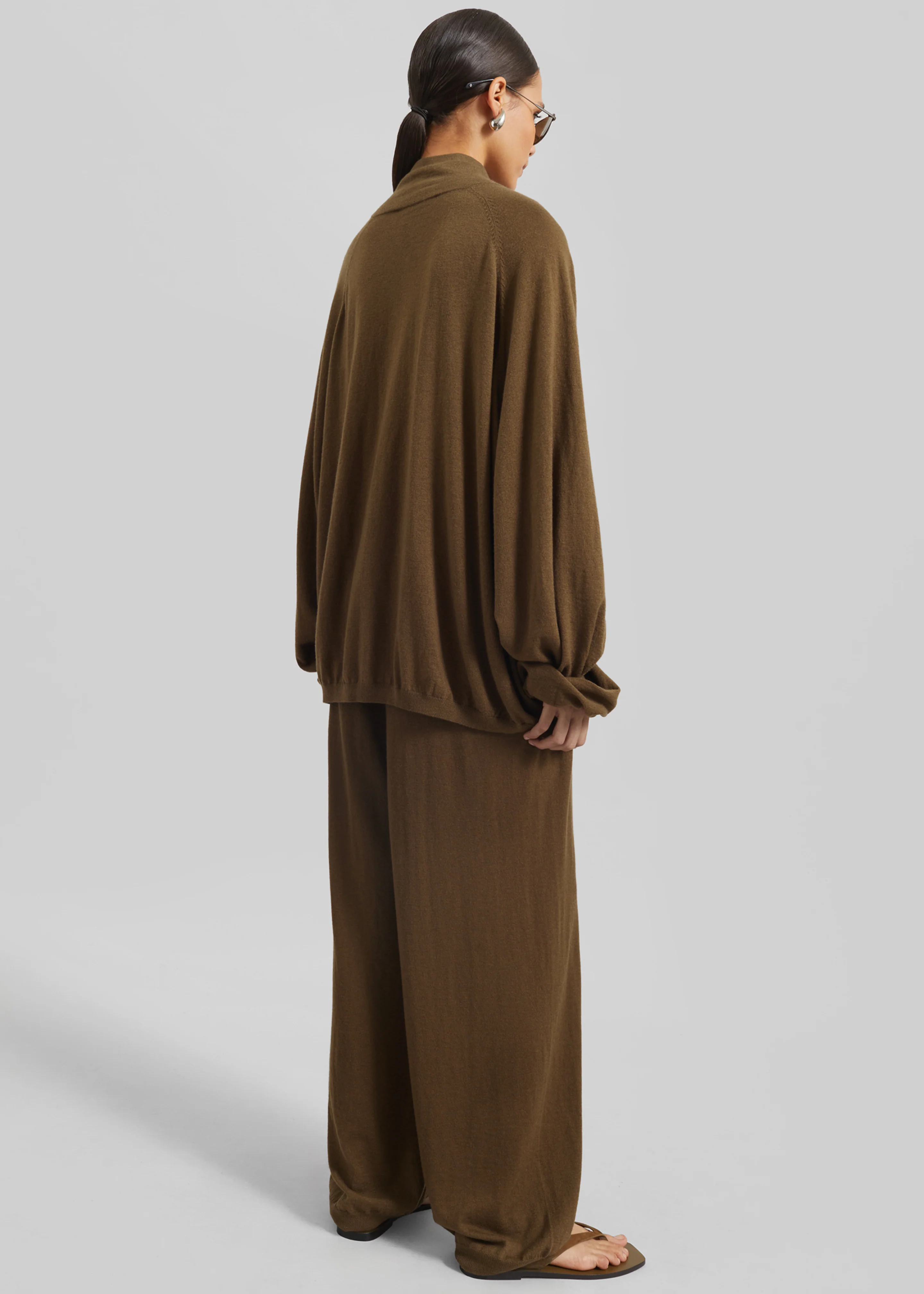Olia Knit Joggers - Dark Camel - Image 7