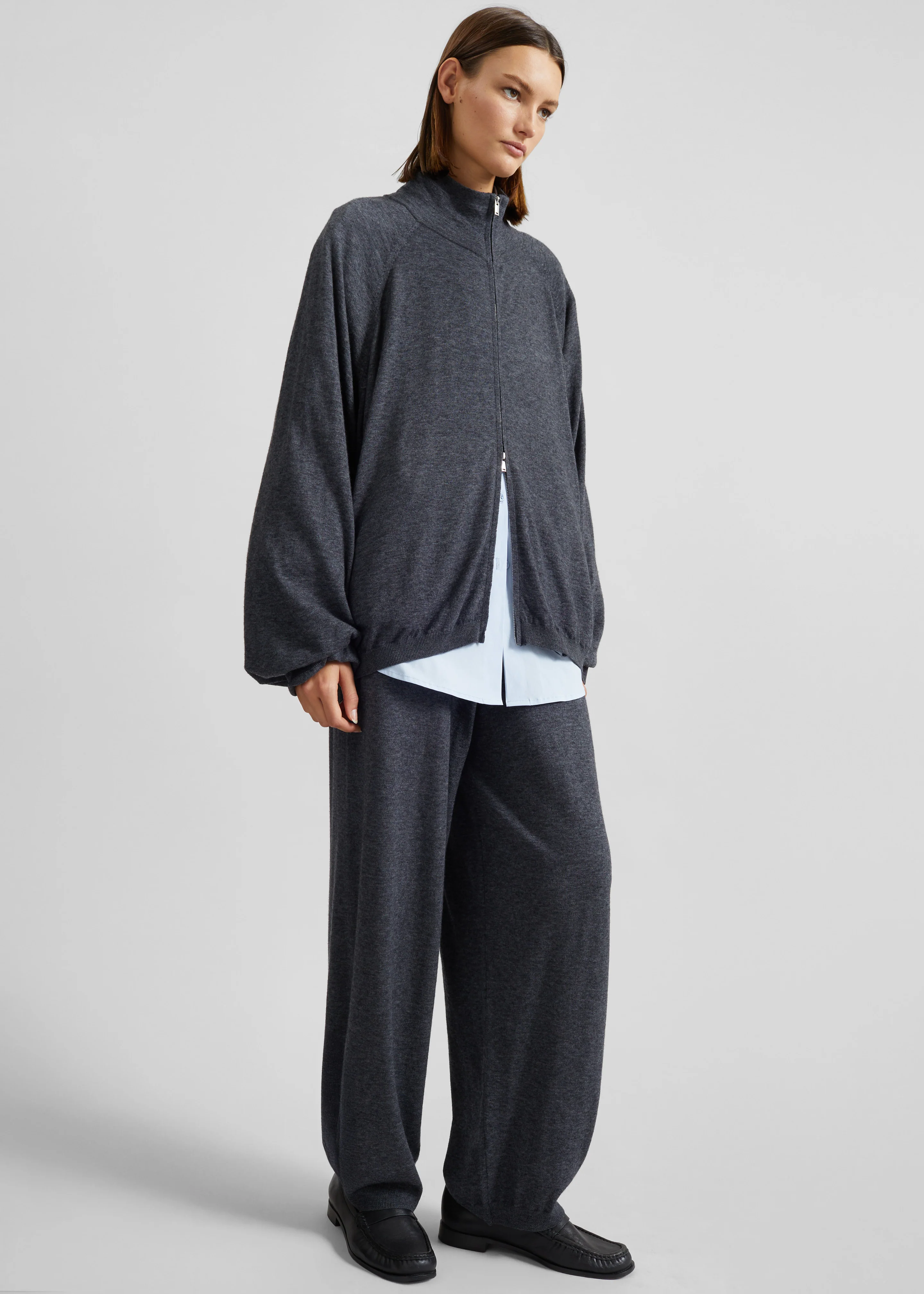 Olia Knit Joggers - Dark Grey Melange - Image 4