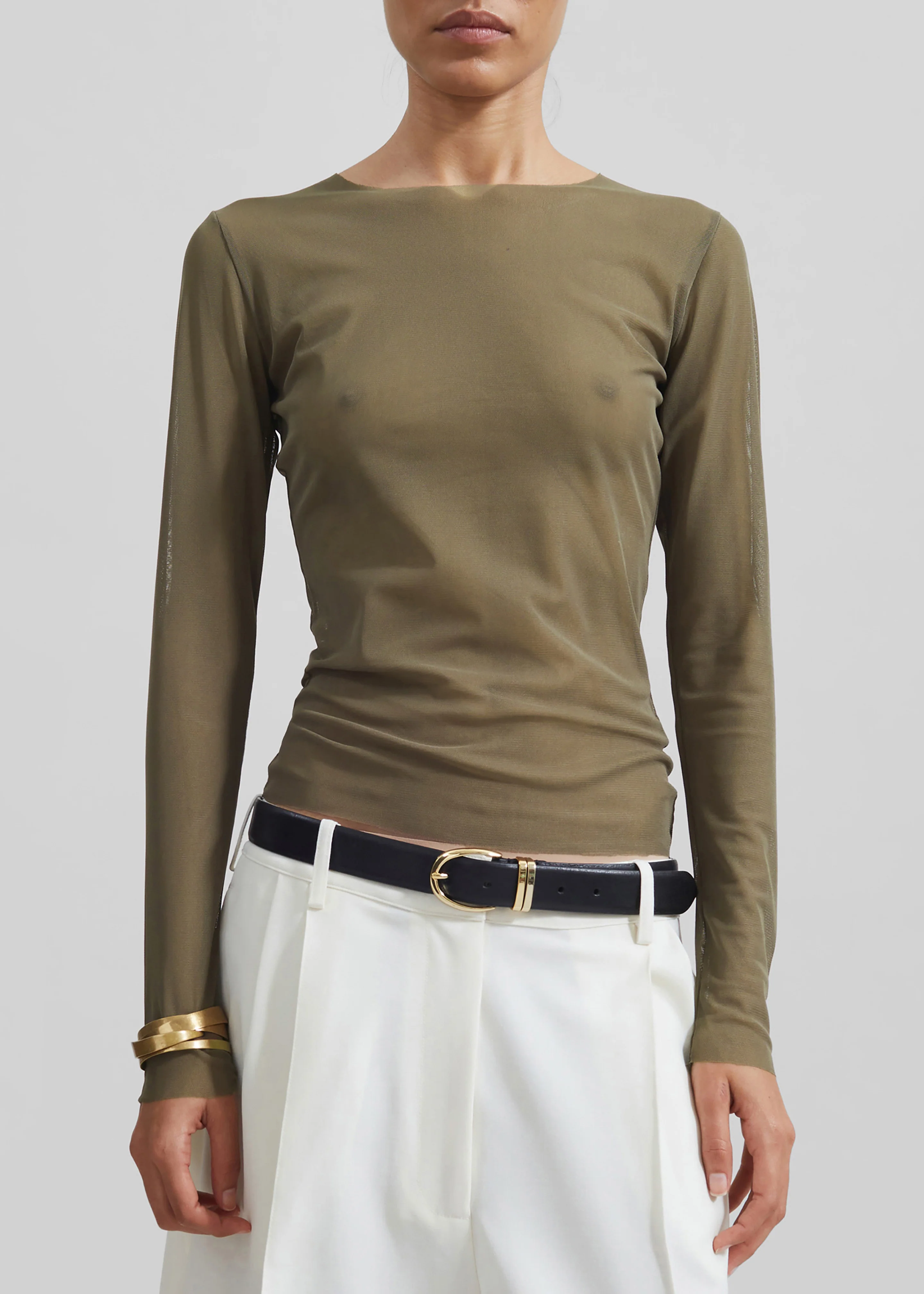 Ora Leather Belt - Black/Gold - Image 6
