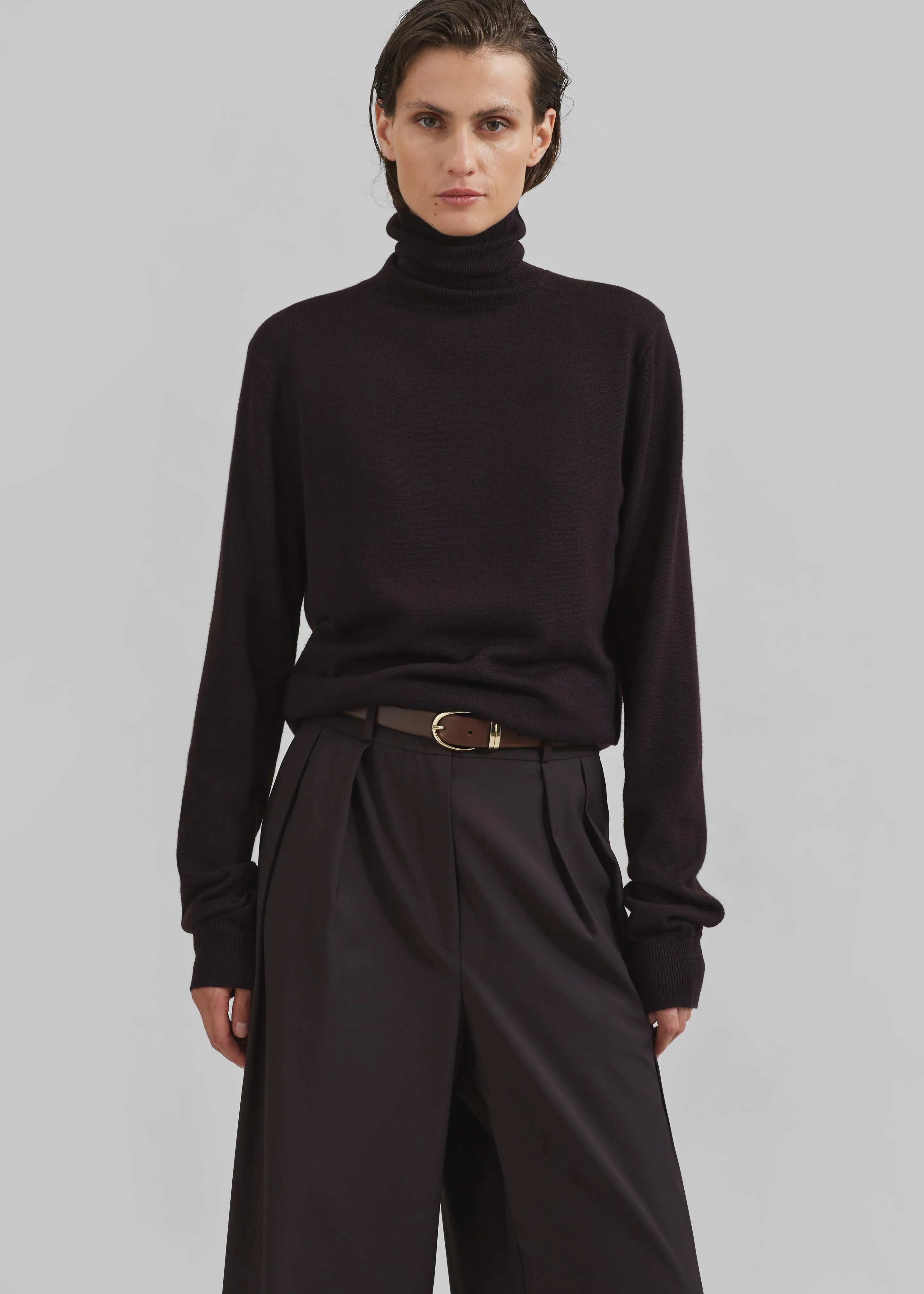 Ora Leather Belt - Brown/Gold - Image 3