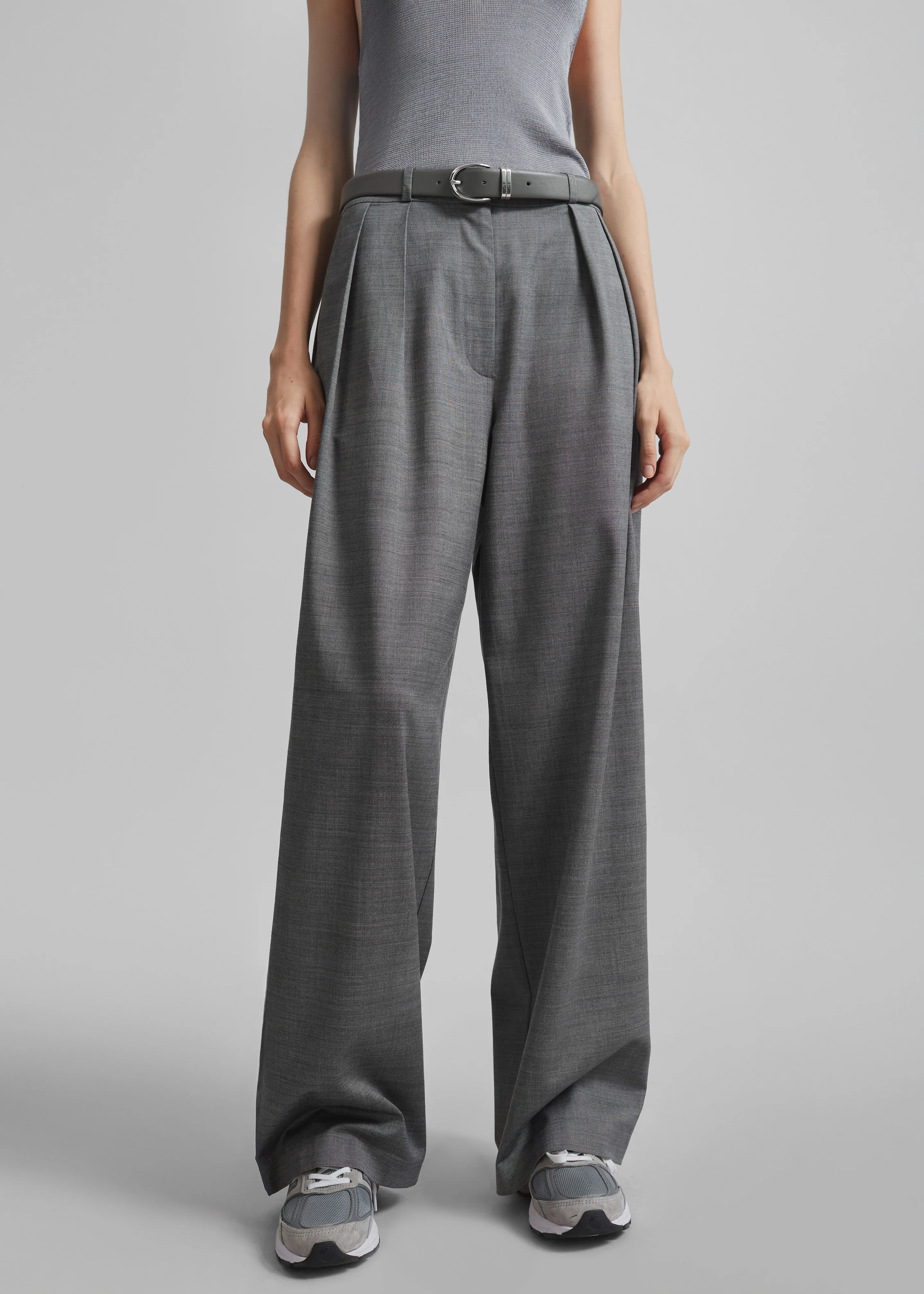 Ora Leather Belt - Grey/Silver - Image 3