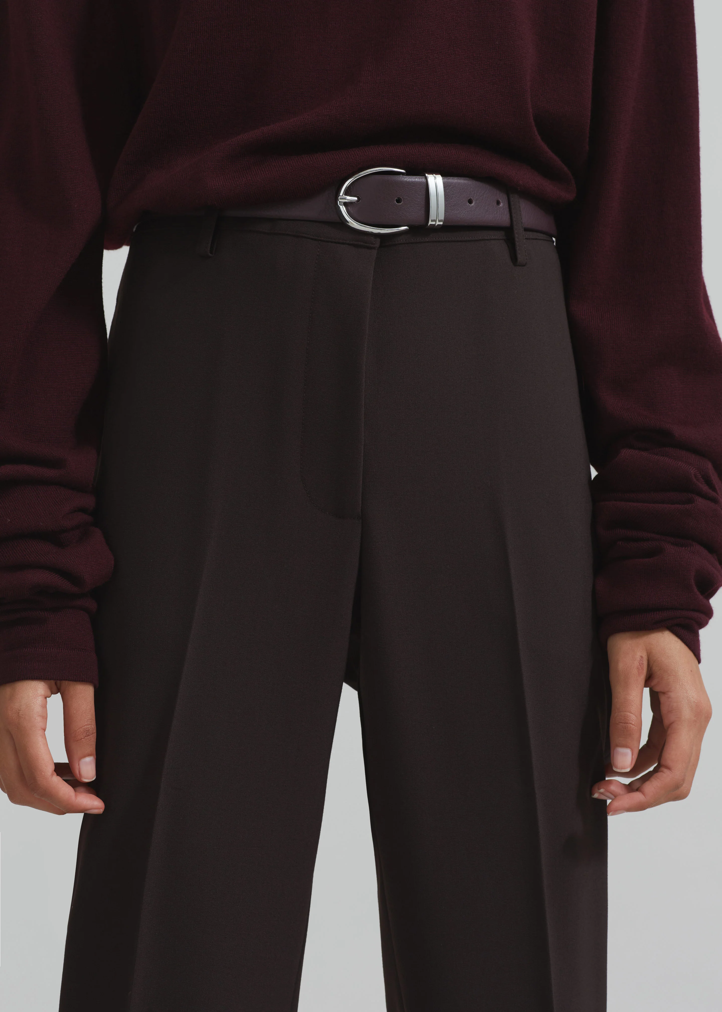 Ora Leather Belt - Plum/Silver - Image 5