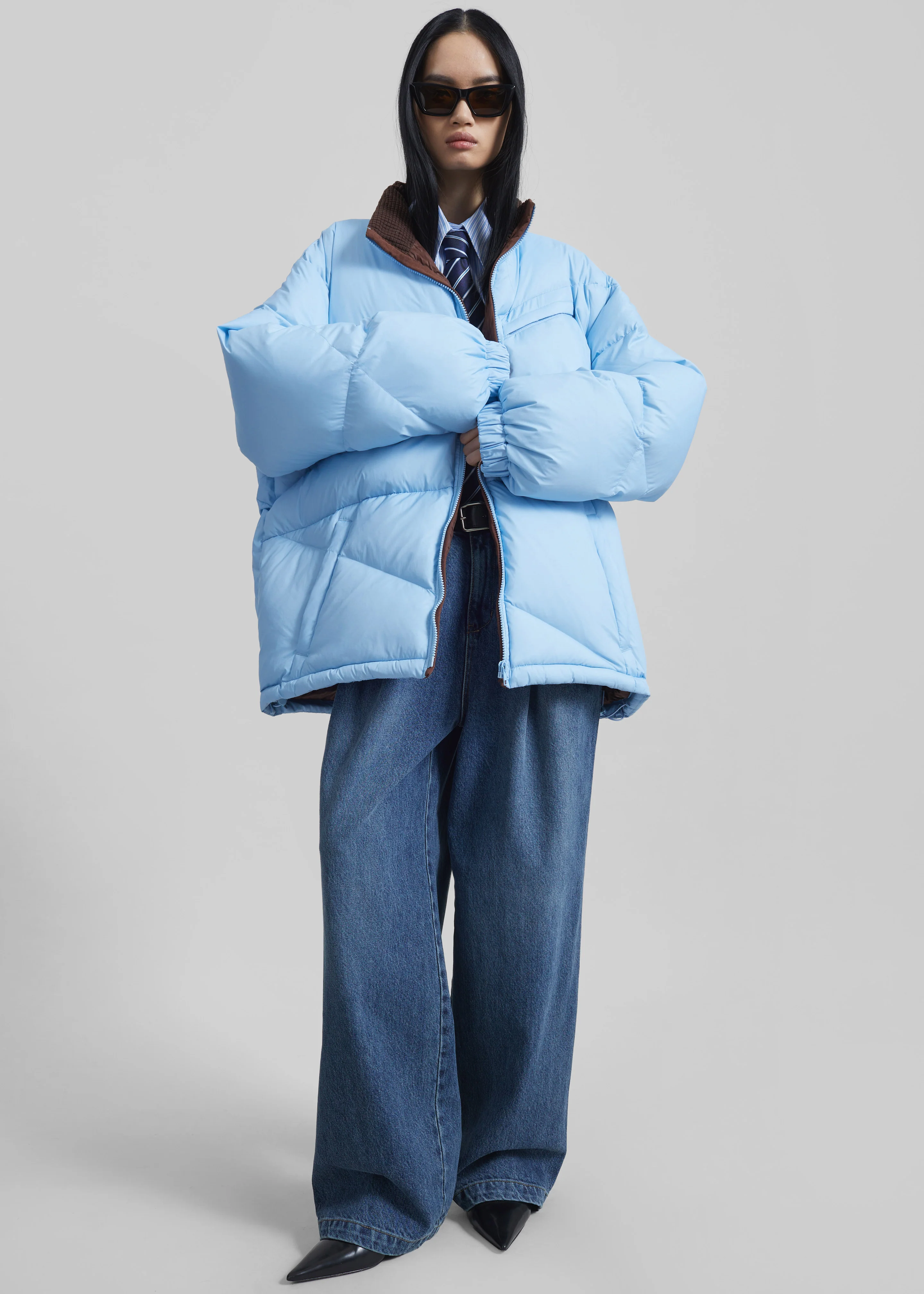Orino Oversized Puffer Jacket - Blue - Image 3