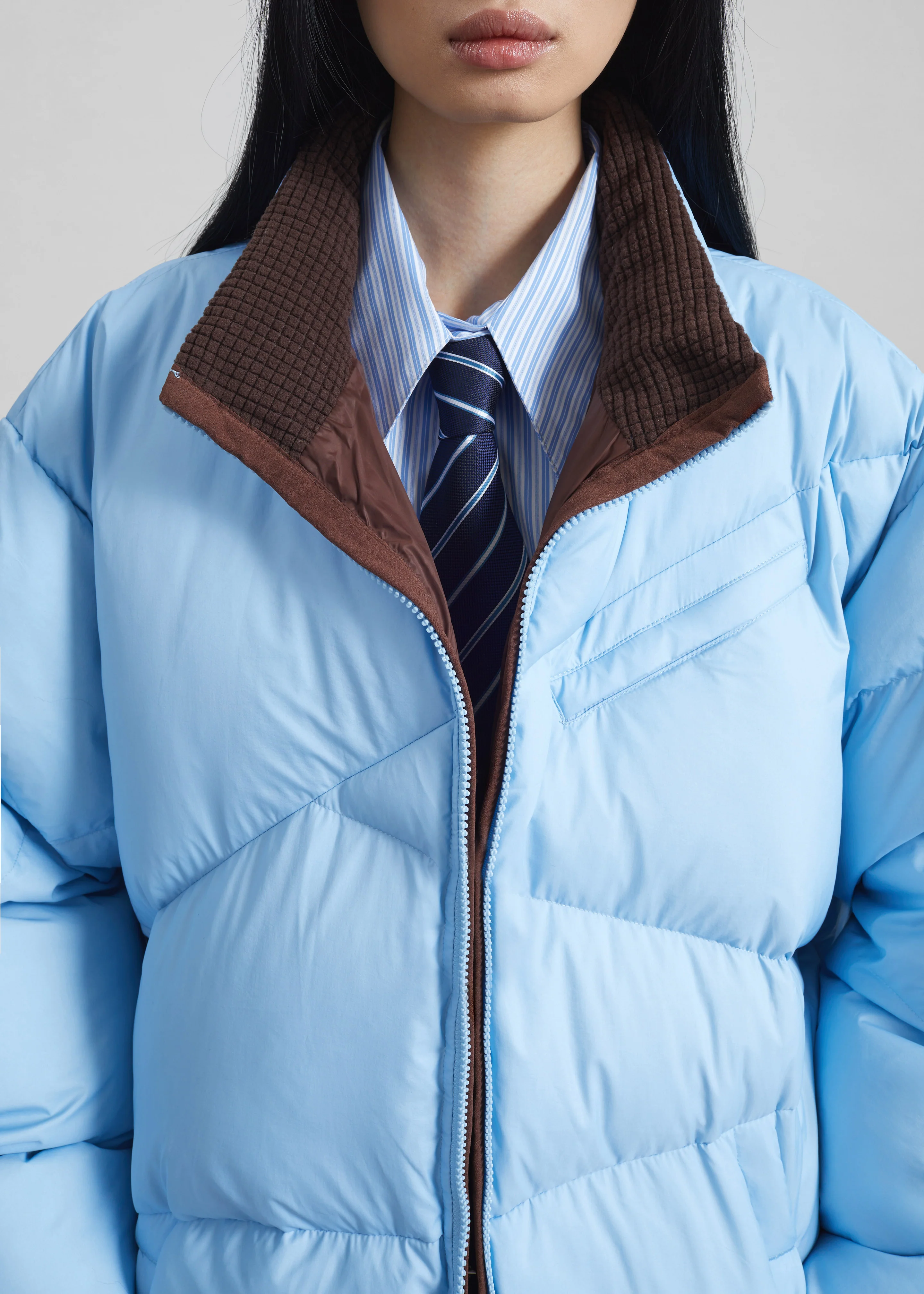 Orino Oversized Puffer Jacket - Blue - Image 4