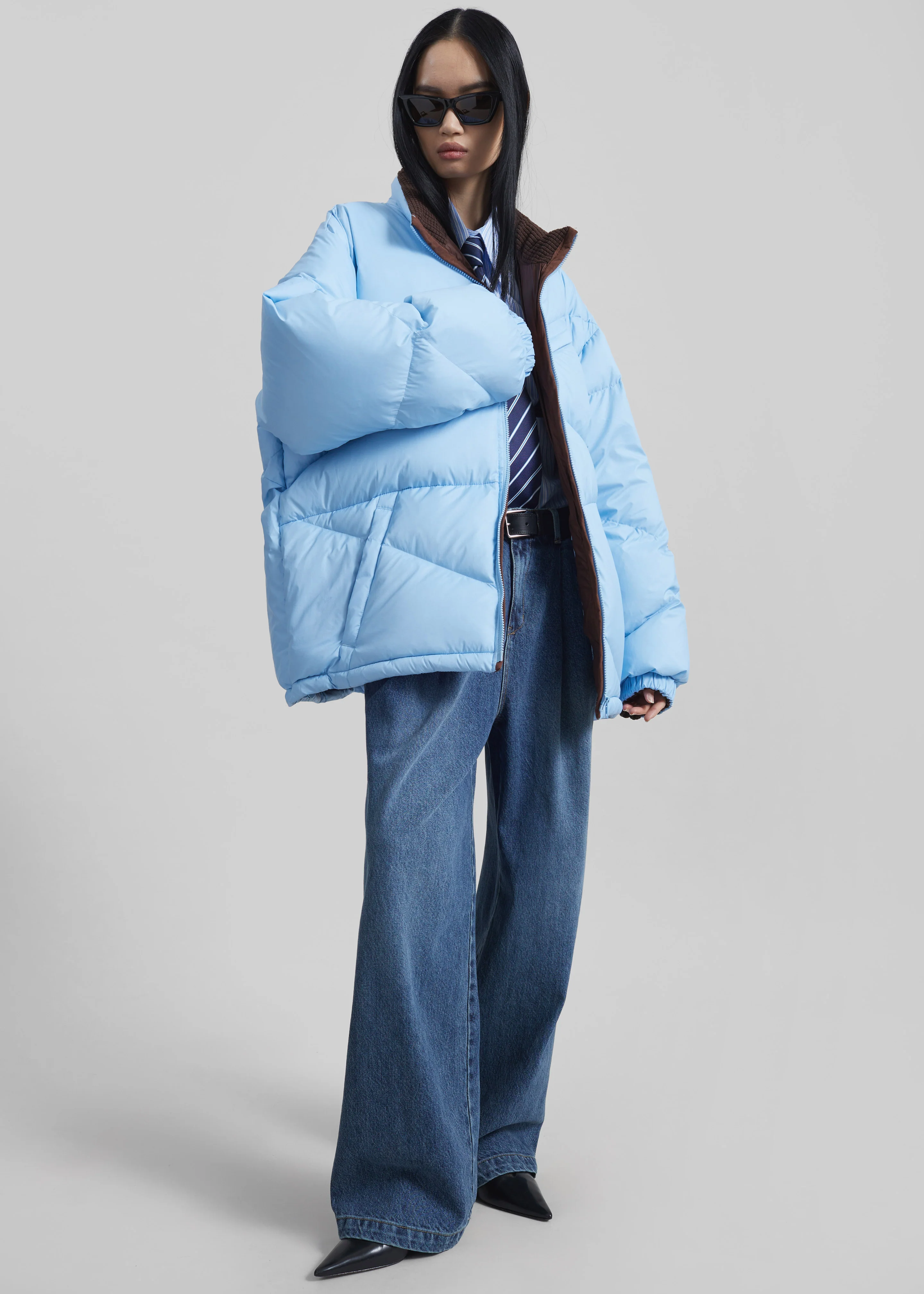 Orino Oversized Puffer Jacket - Blue - Image 5