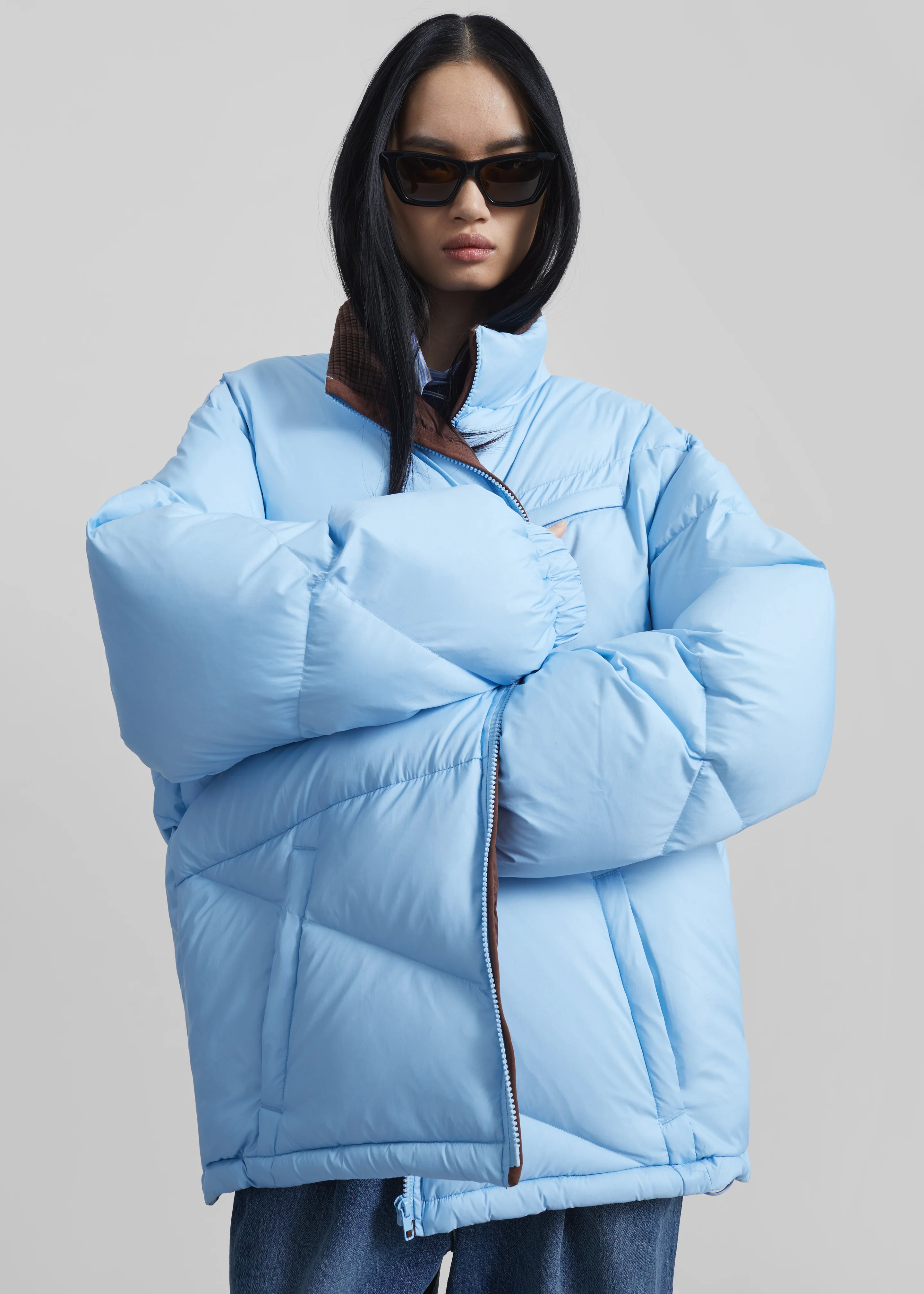Orino Oversized Puffer Jacket - Blue - Image 6