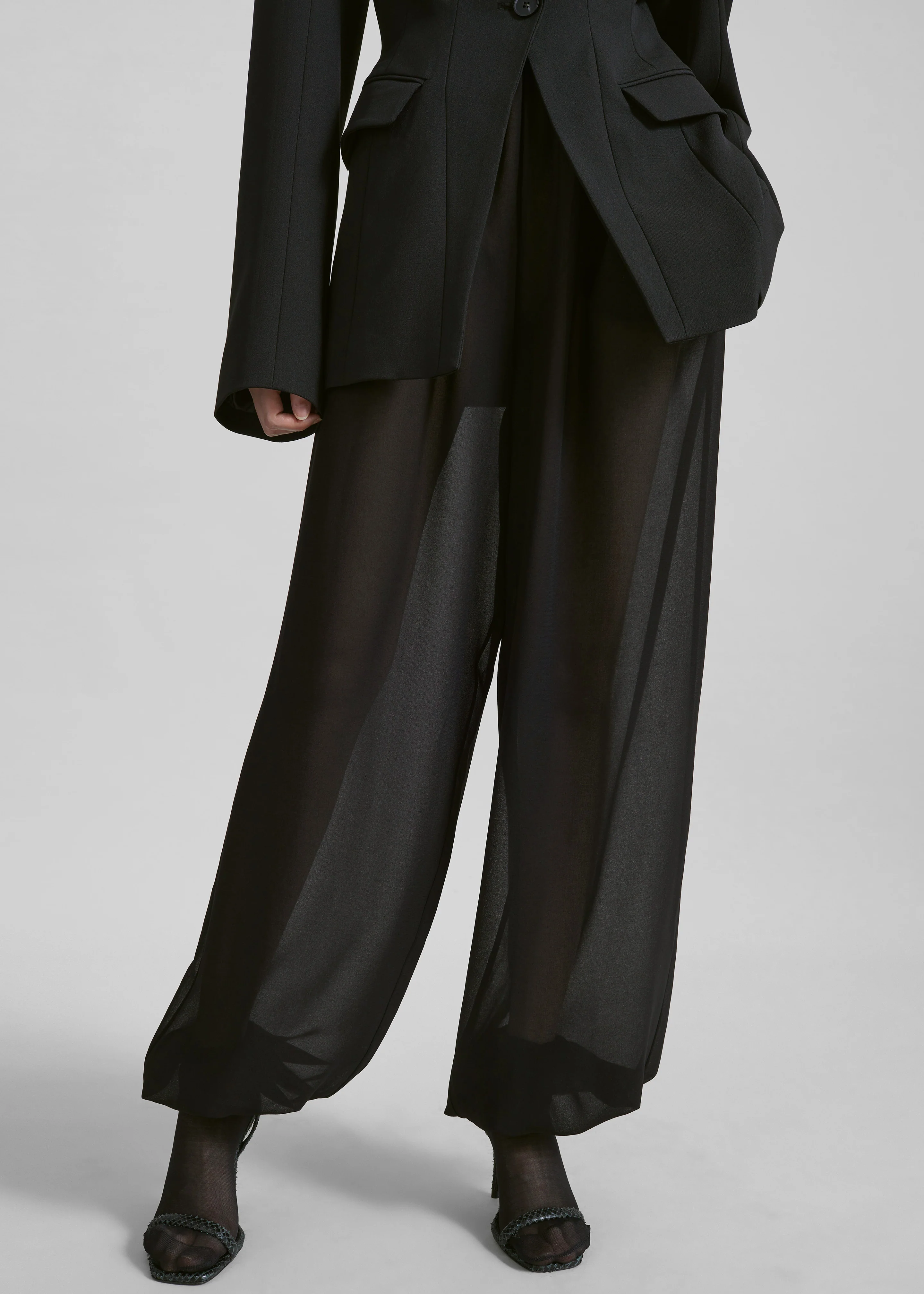 Orissa Sheer Balloon Pants - Black - Image 2