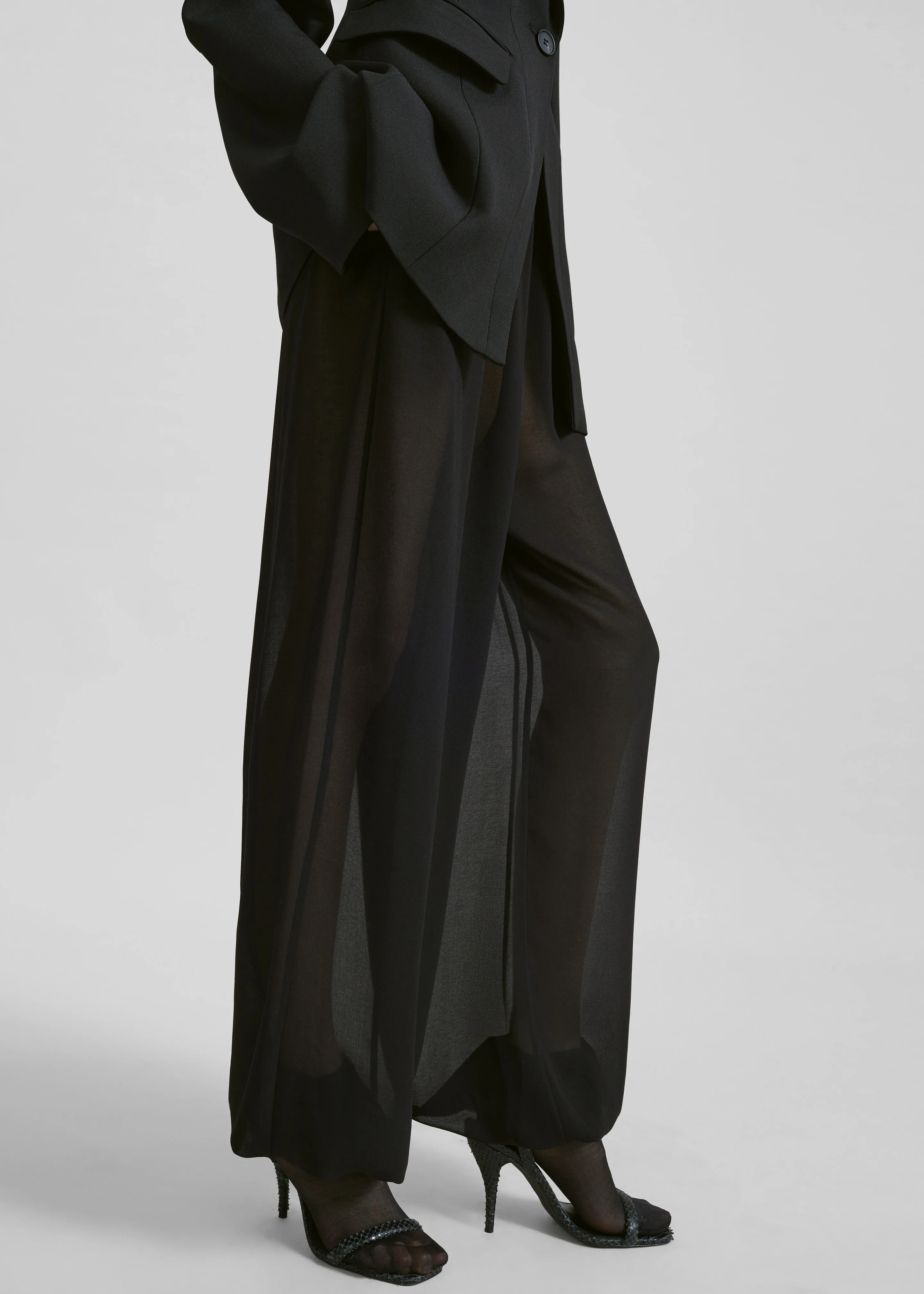 Orissa Sheer Balloon Pants - Black - Image 3