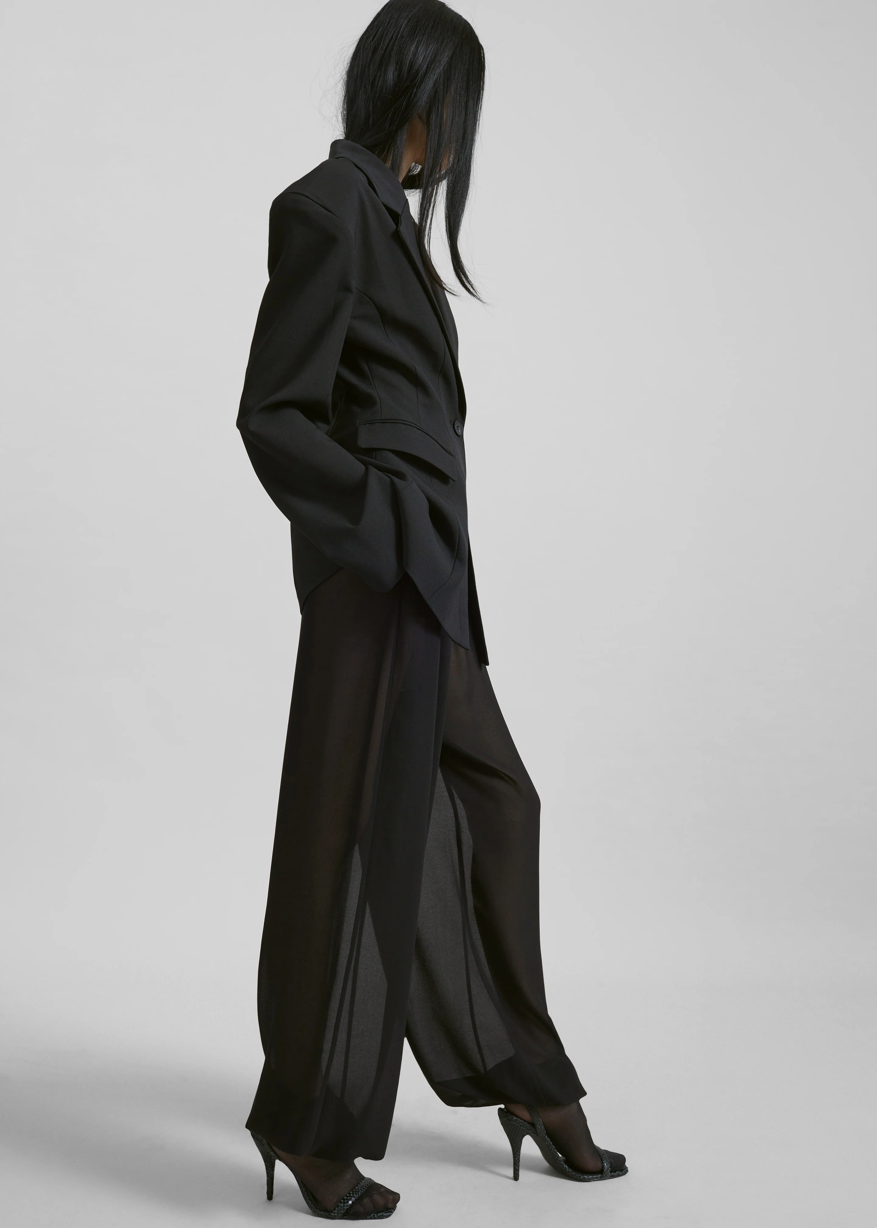 Orissa Sheer Balloon Pants - Black - Image 8