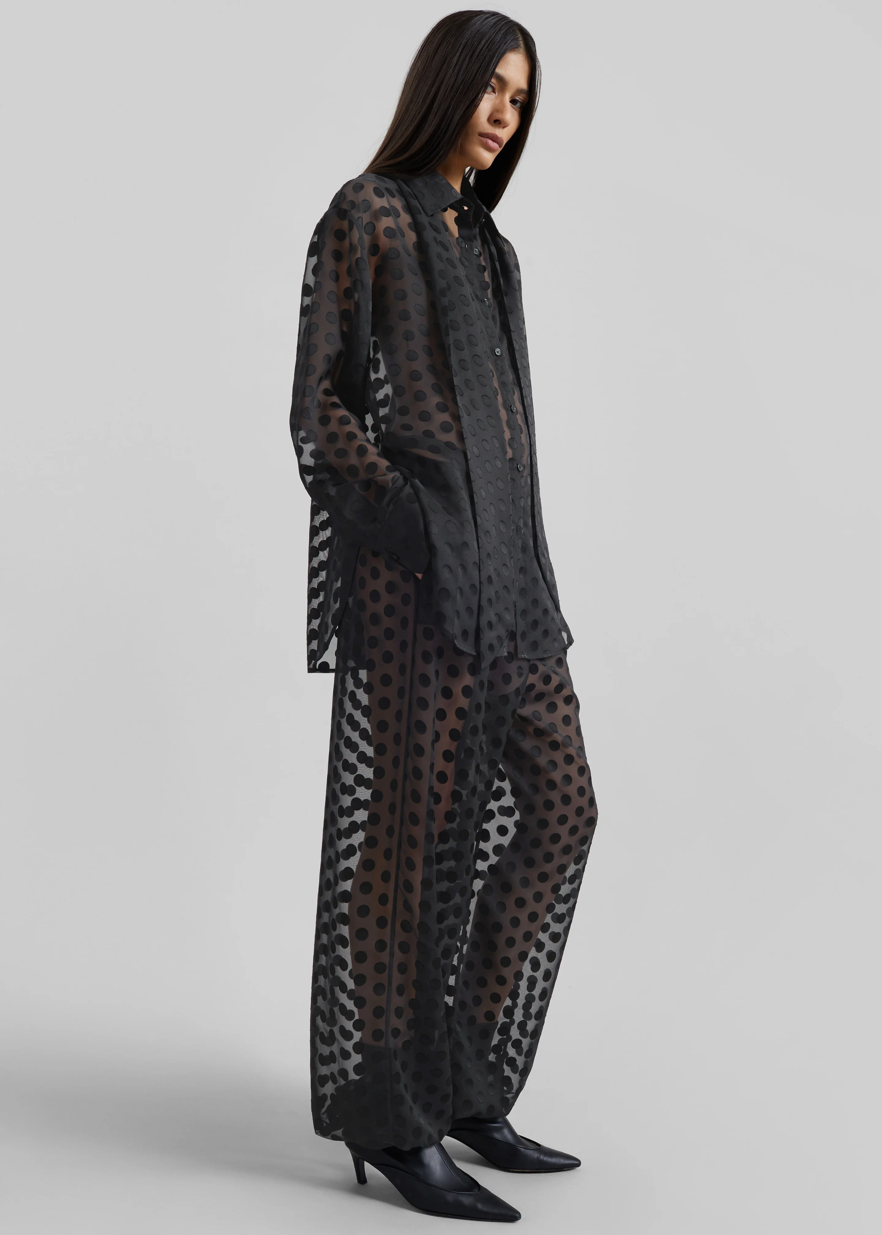 Orissa Sheer Balloon Pants - Black Polka Dot - Image 6