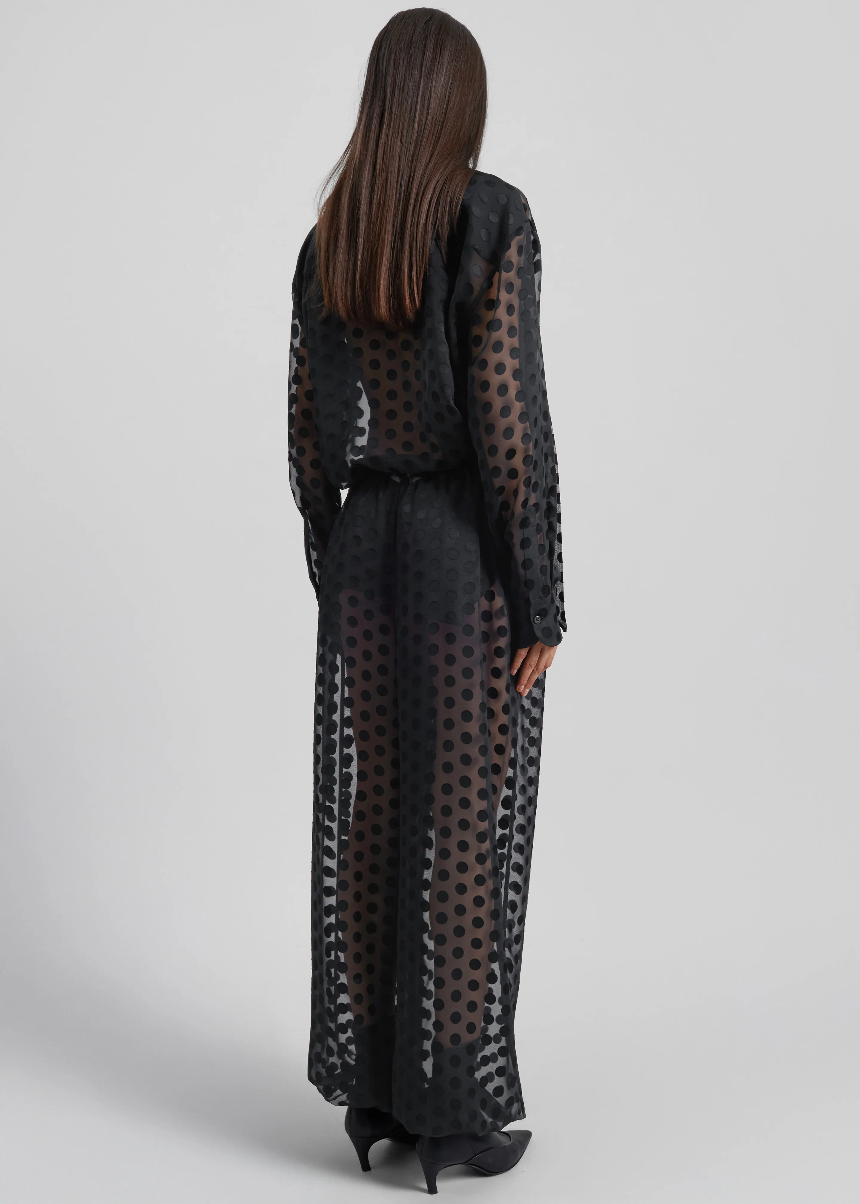 Orissa Sheer Balloon Pants - Black Polka Dot - Image 7