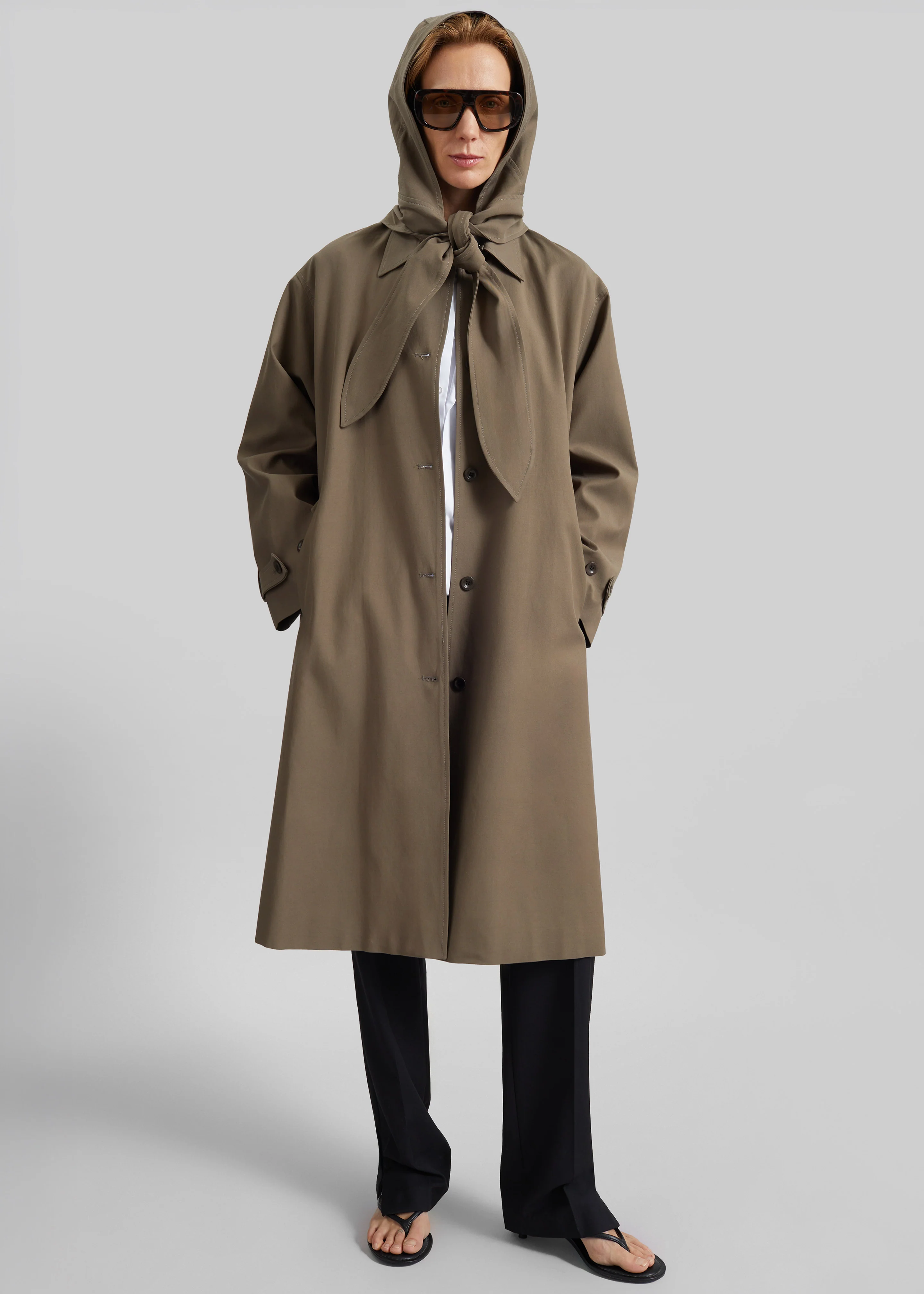 Orly Detachable Hood Trench Coat - Brown - Image 5