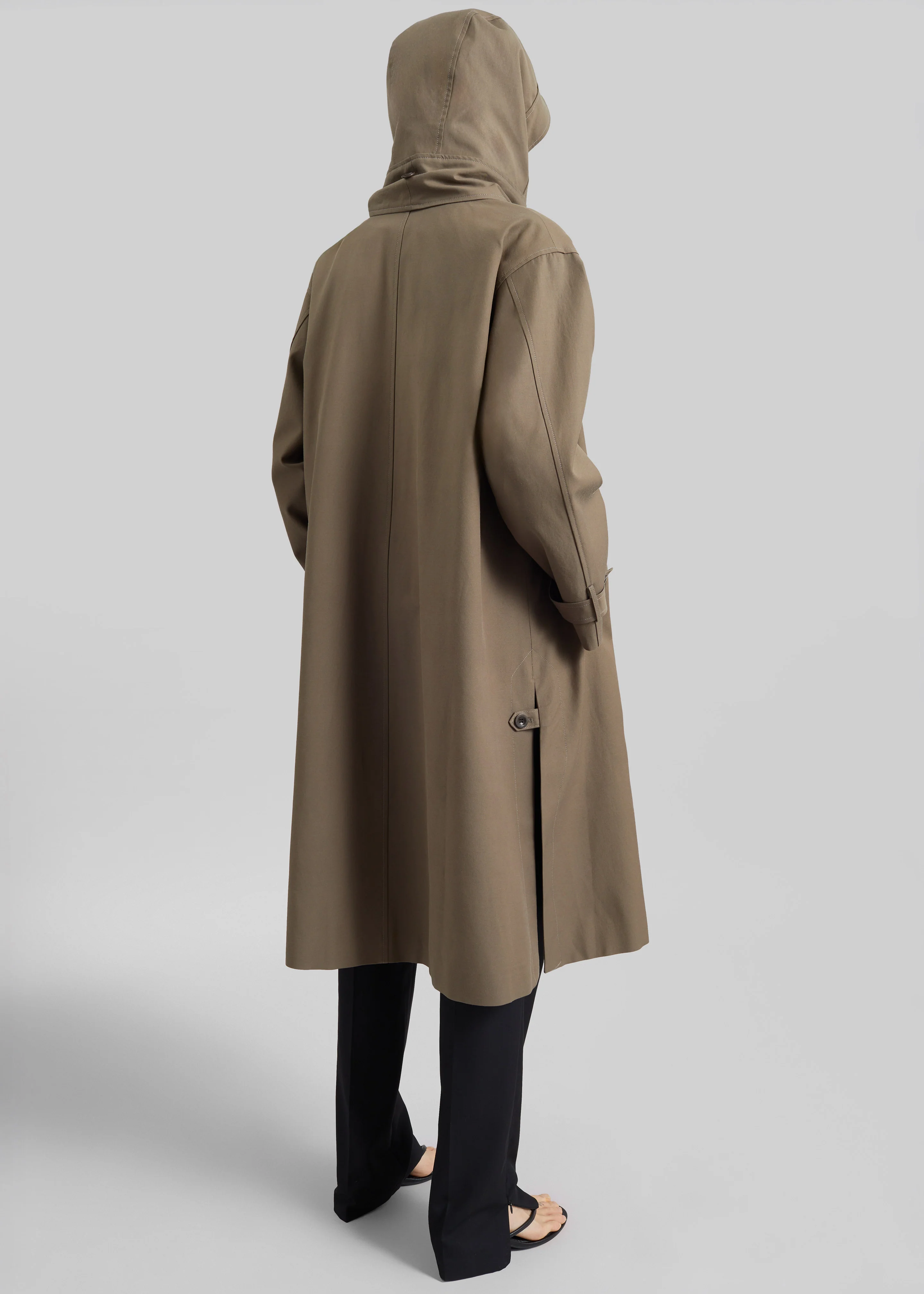 Orly Detachable Hood Trench Coat - Brown - Image 7
