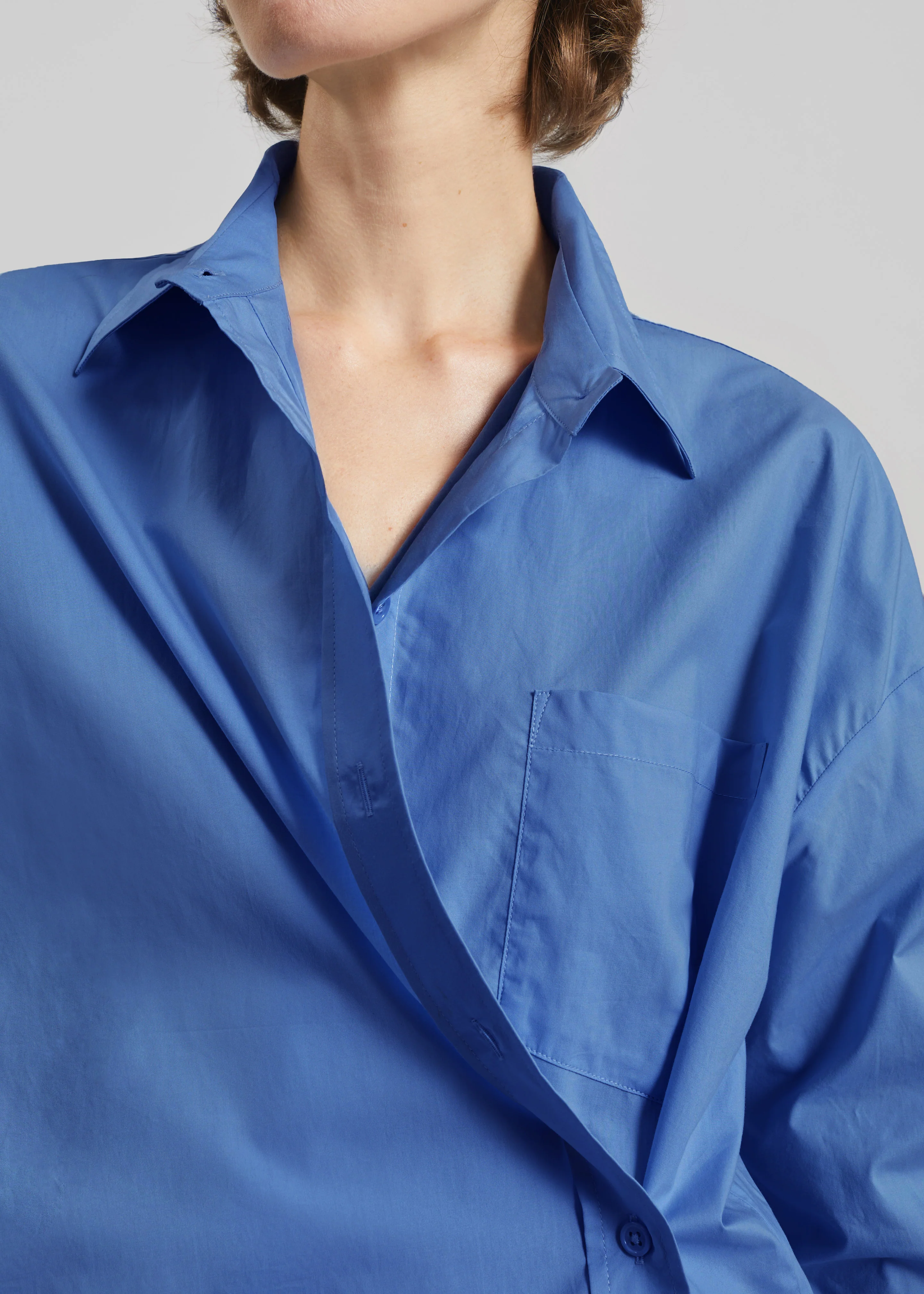 Ornella Side Button-Up Shirt - Cobalt - Image 3