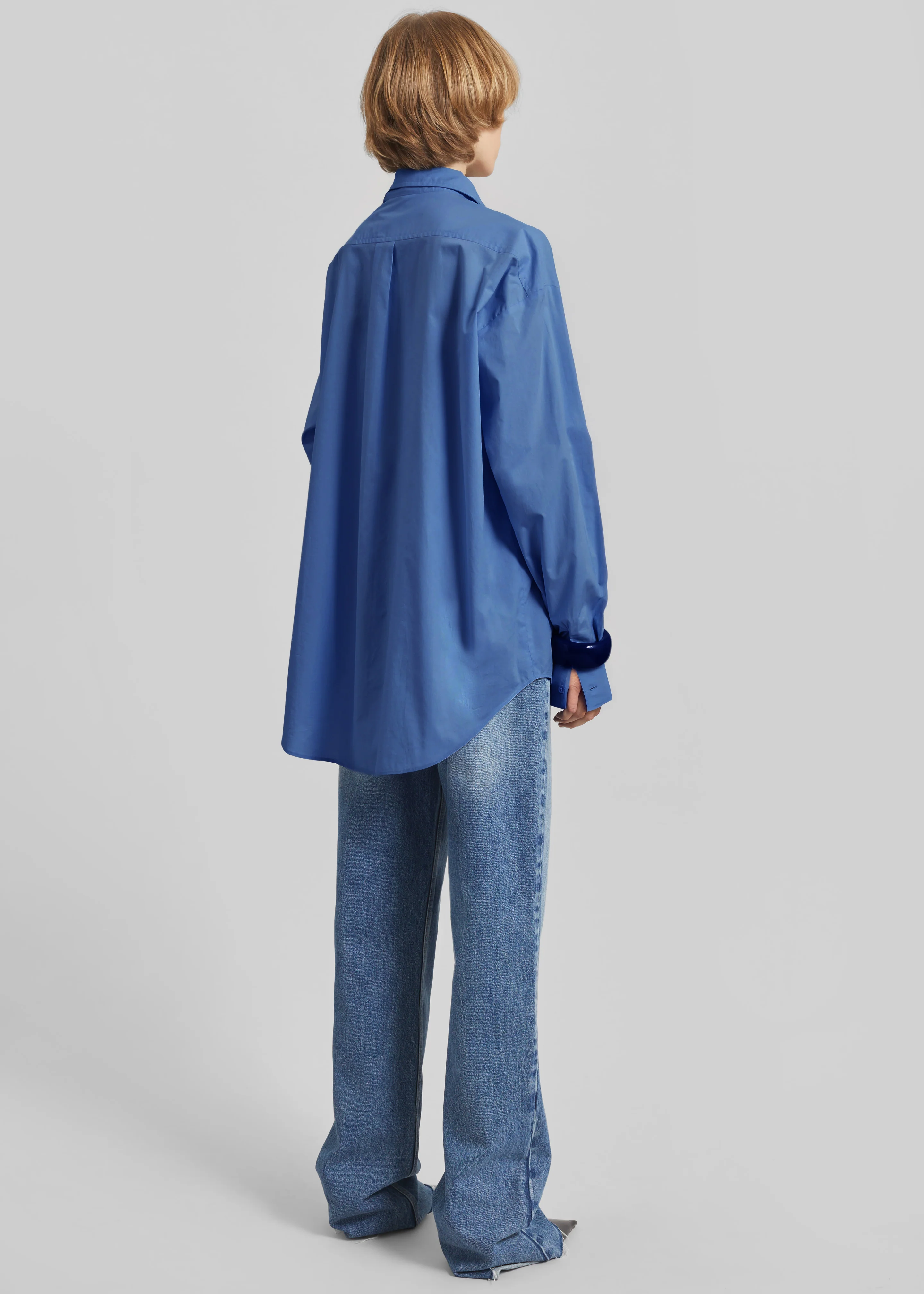 Ornella Side Button-Up Shirt - Cobalt - Image 5
