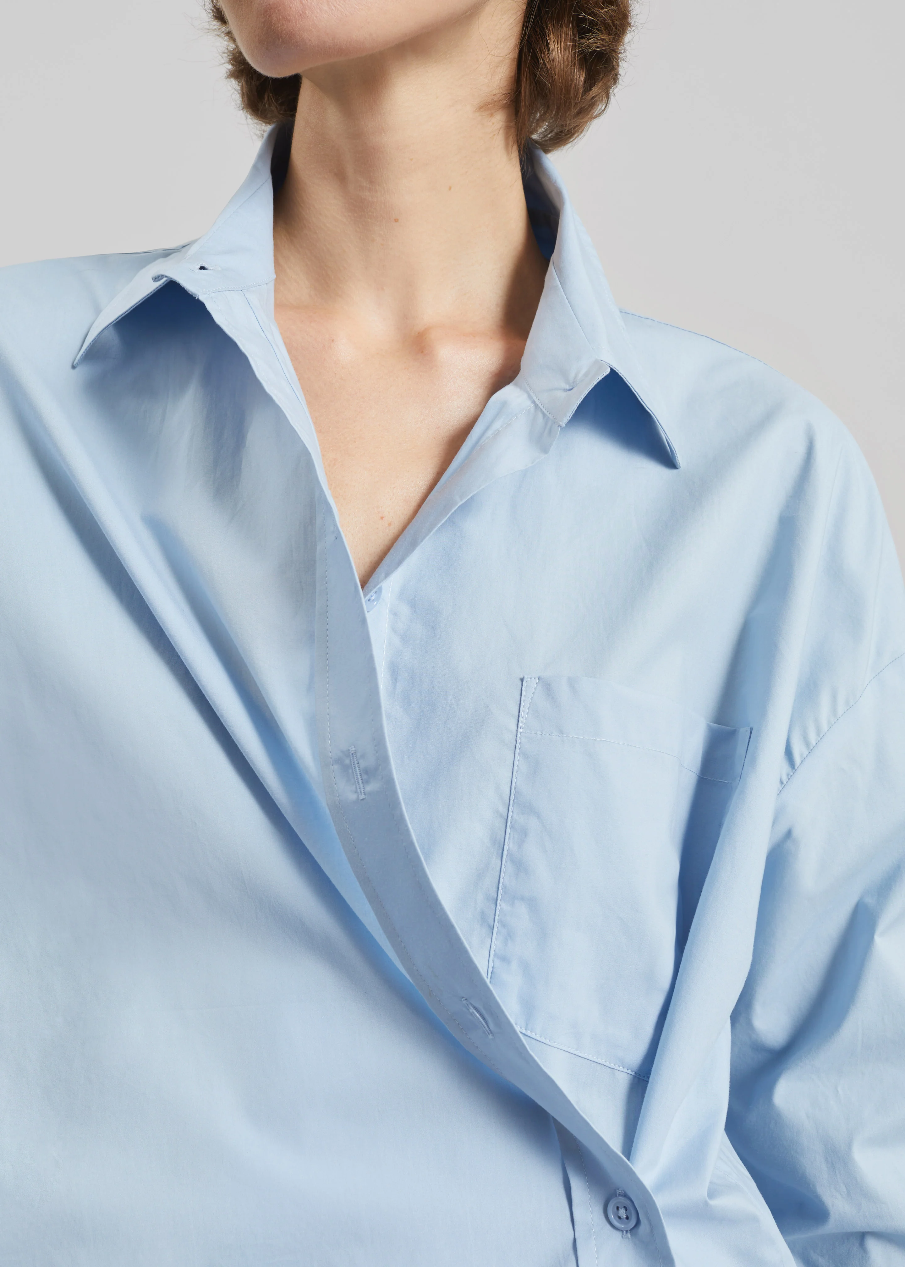 Ornella Side Button-Up Shirt - Light Blue - Image 3