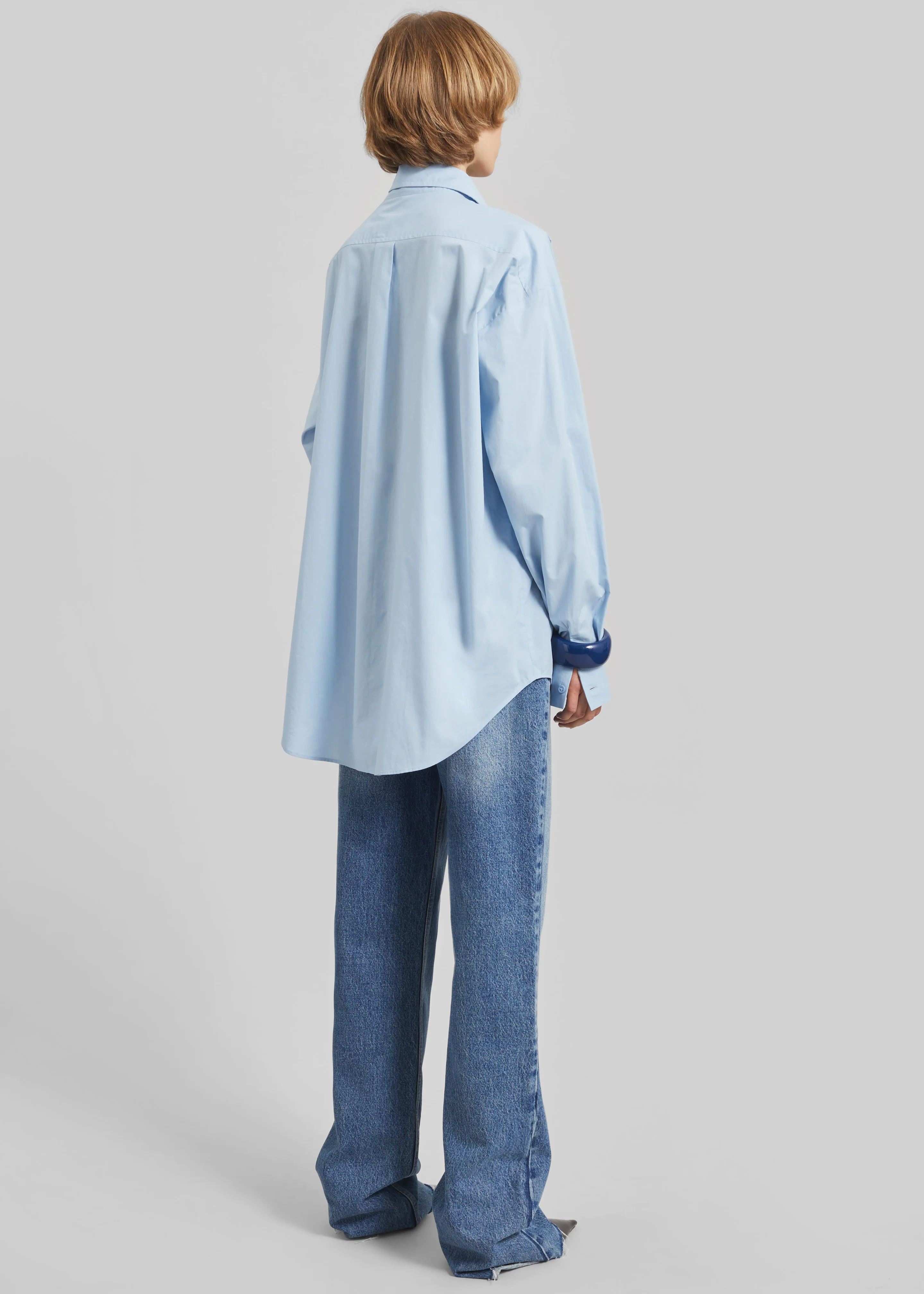 Ornella Side Button-Up Shirt - Light Blue - Image 7
