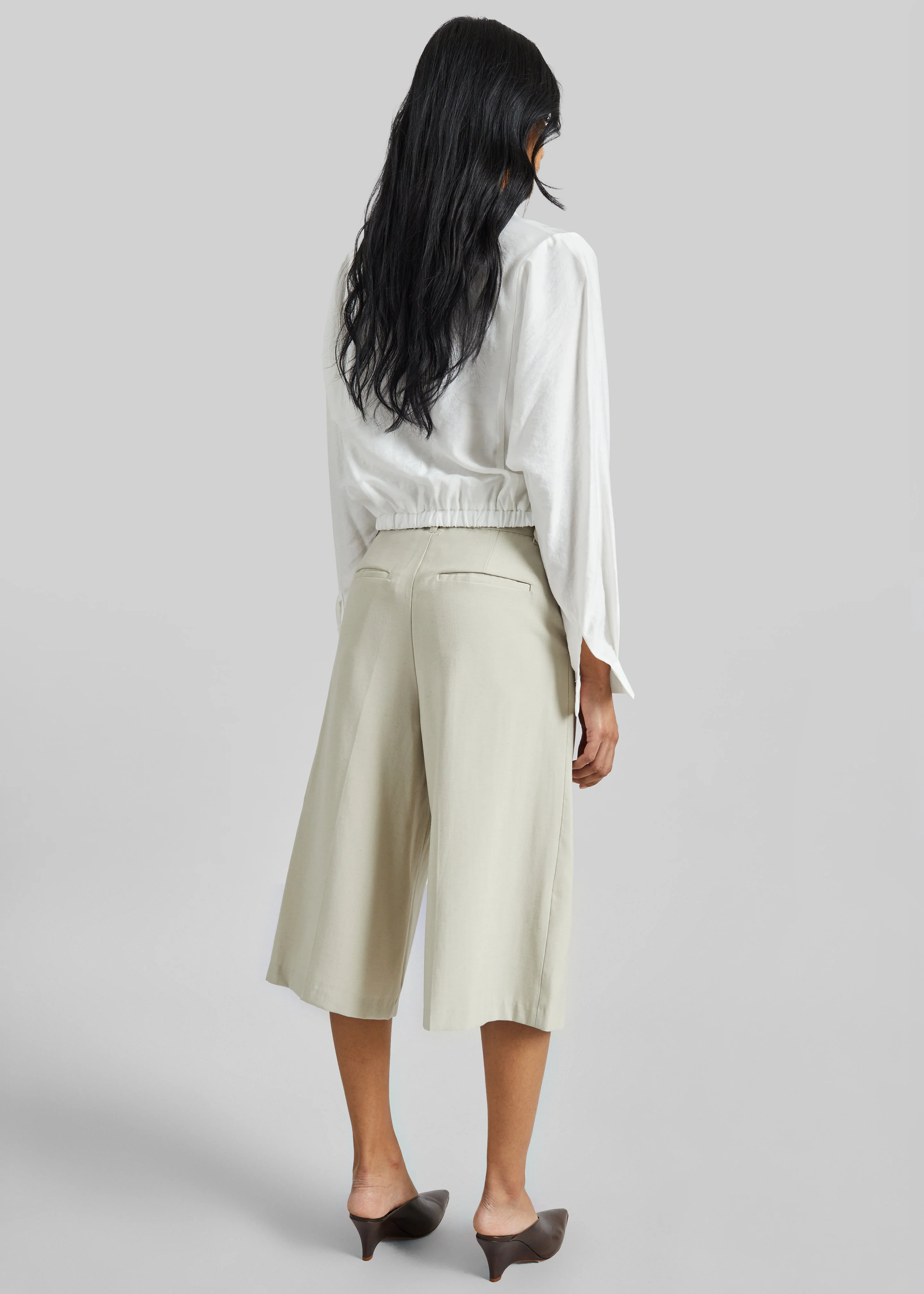 Orsel Cropped Crossover Shirt - White - Image 7