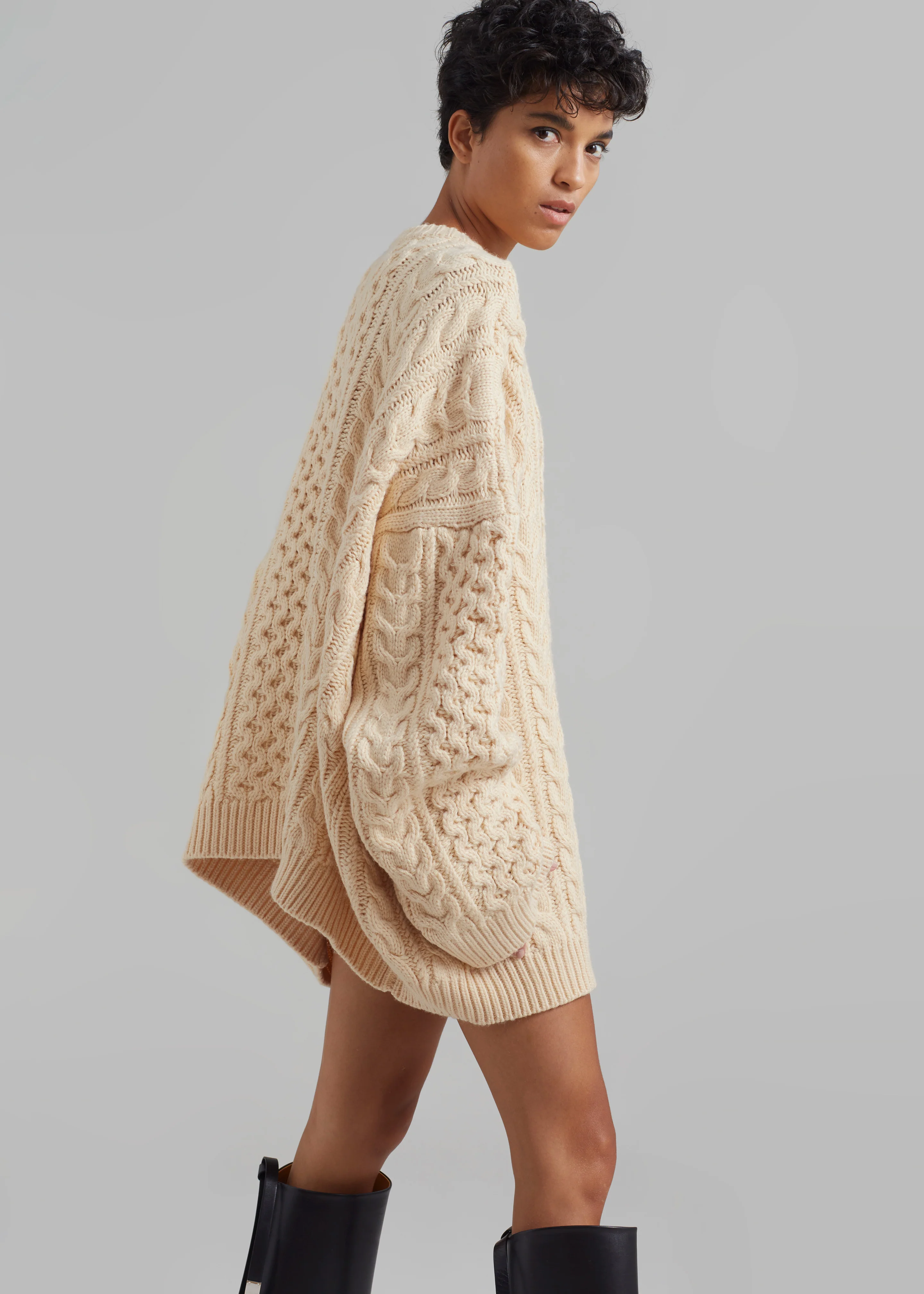 Pailey Braided Sweater - Cream - Image 7