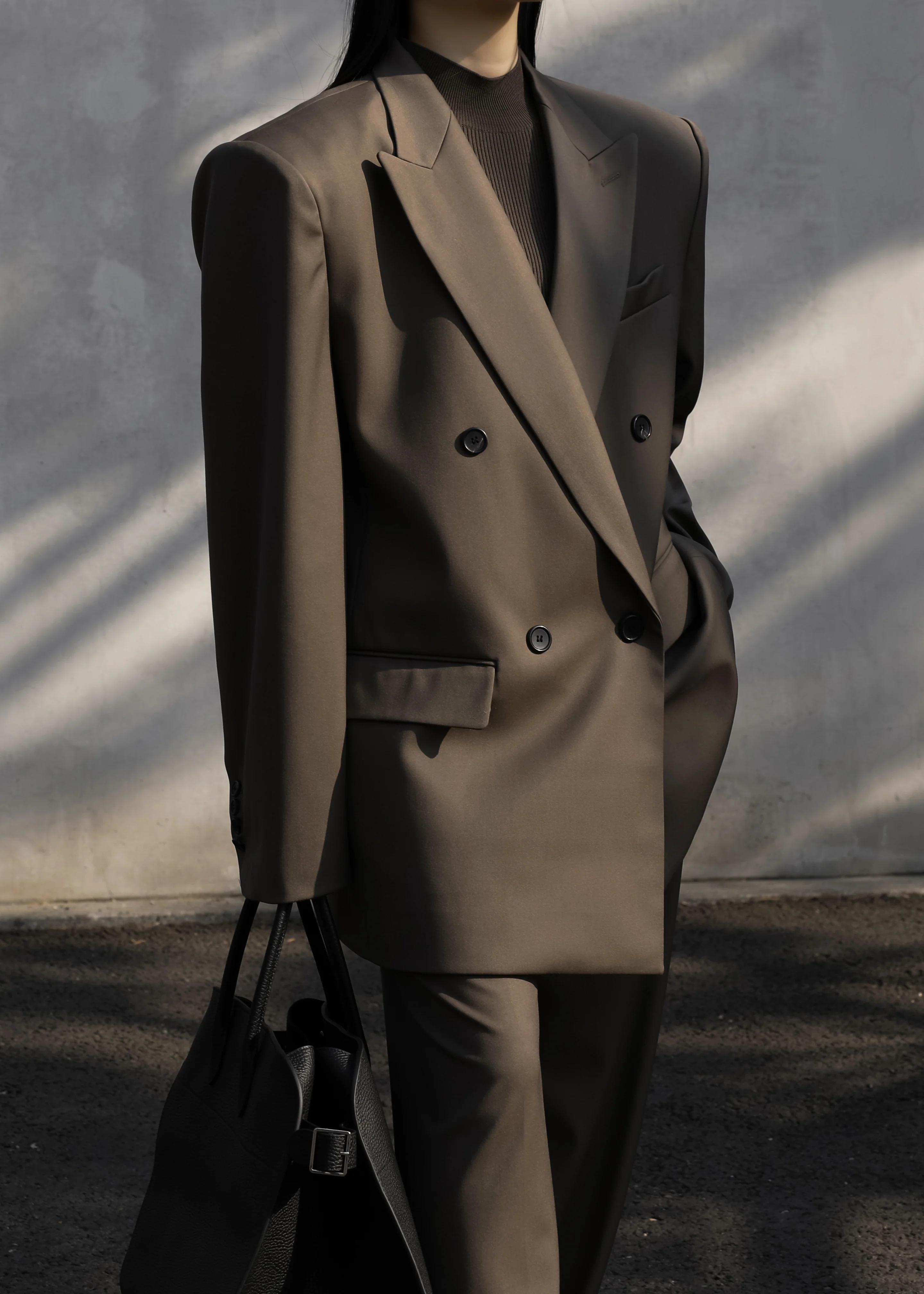 Pallen Double Breasted Blazer - Brown - Image 11