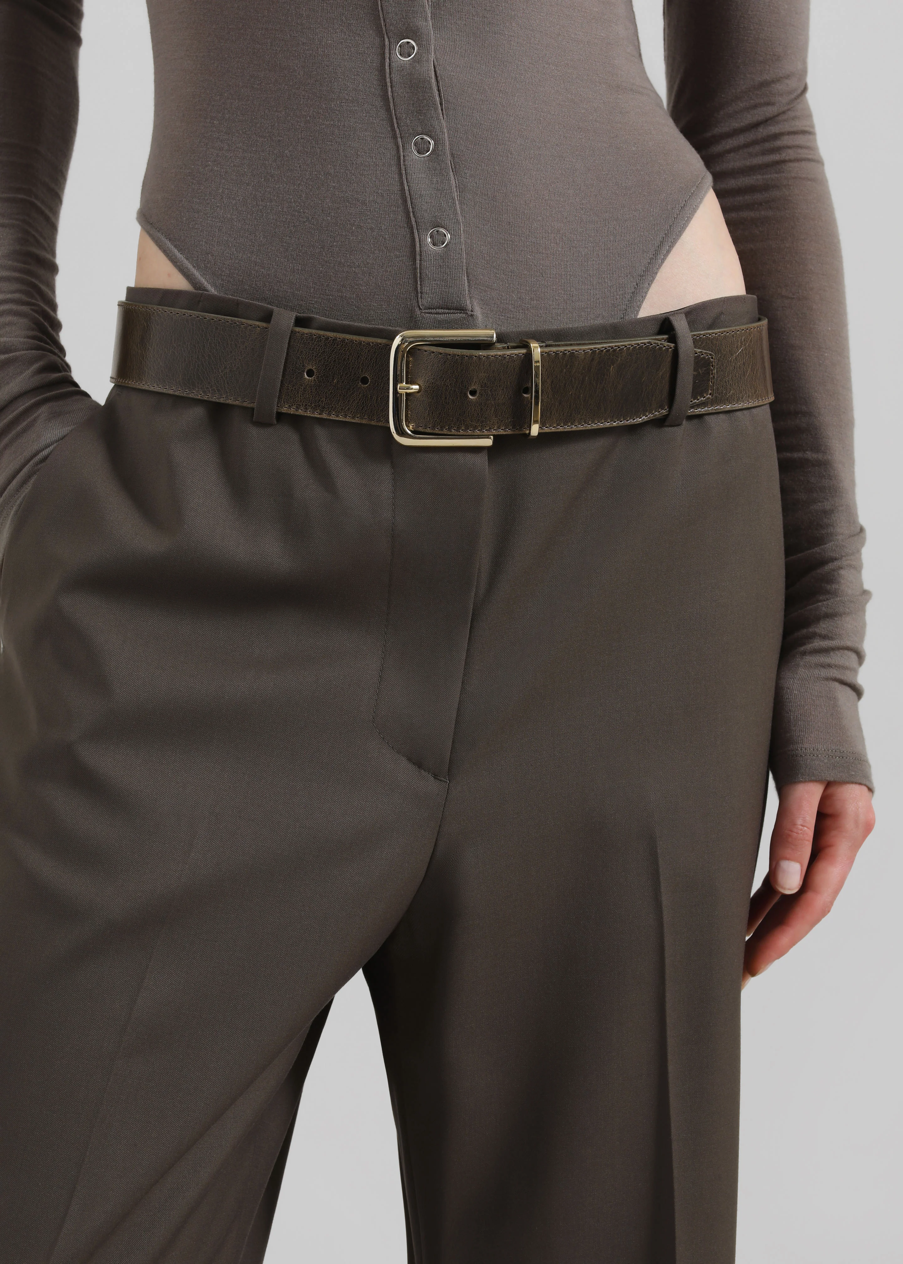 Pallen Wide Trousers - Brown - Image 3