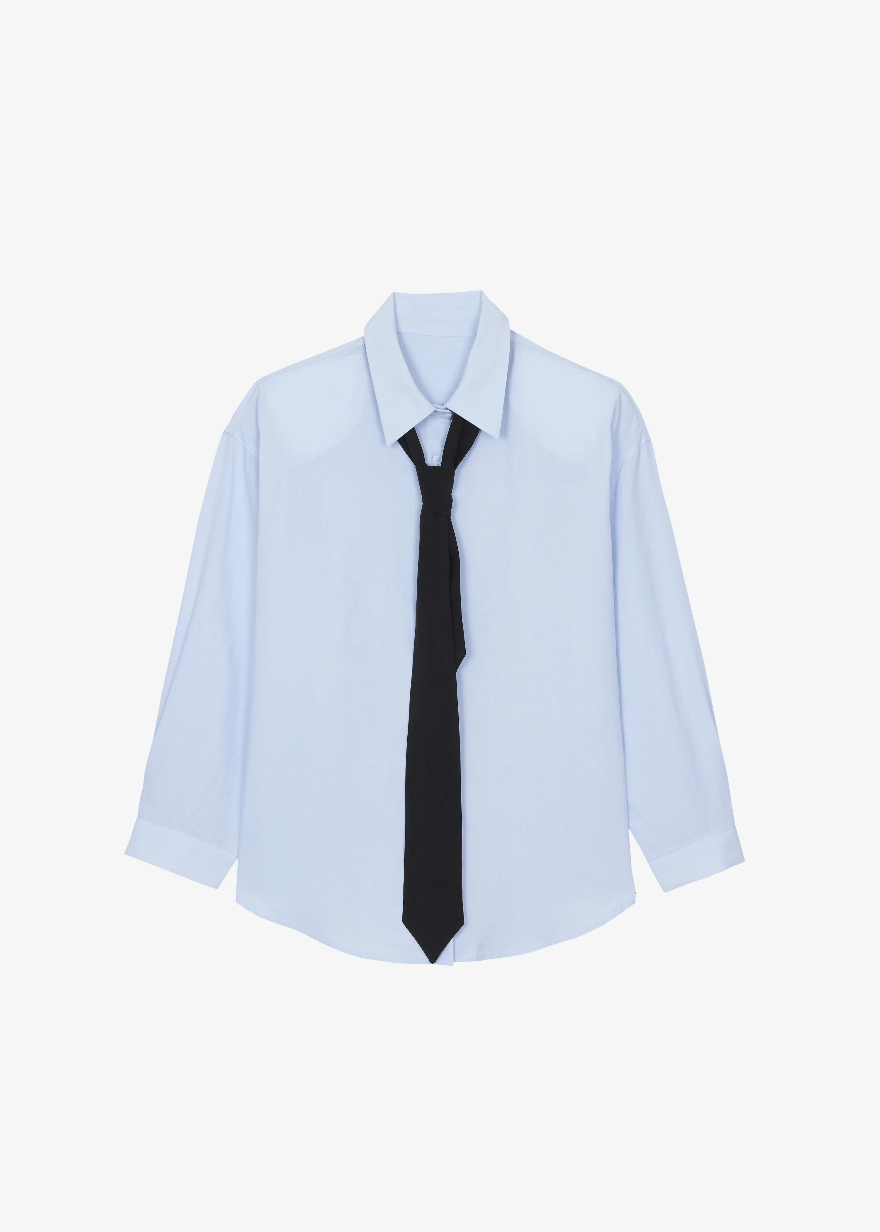 Patti Neck Tie Shirt - Sky Blue - Image 11