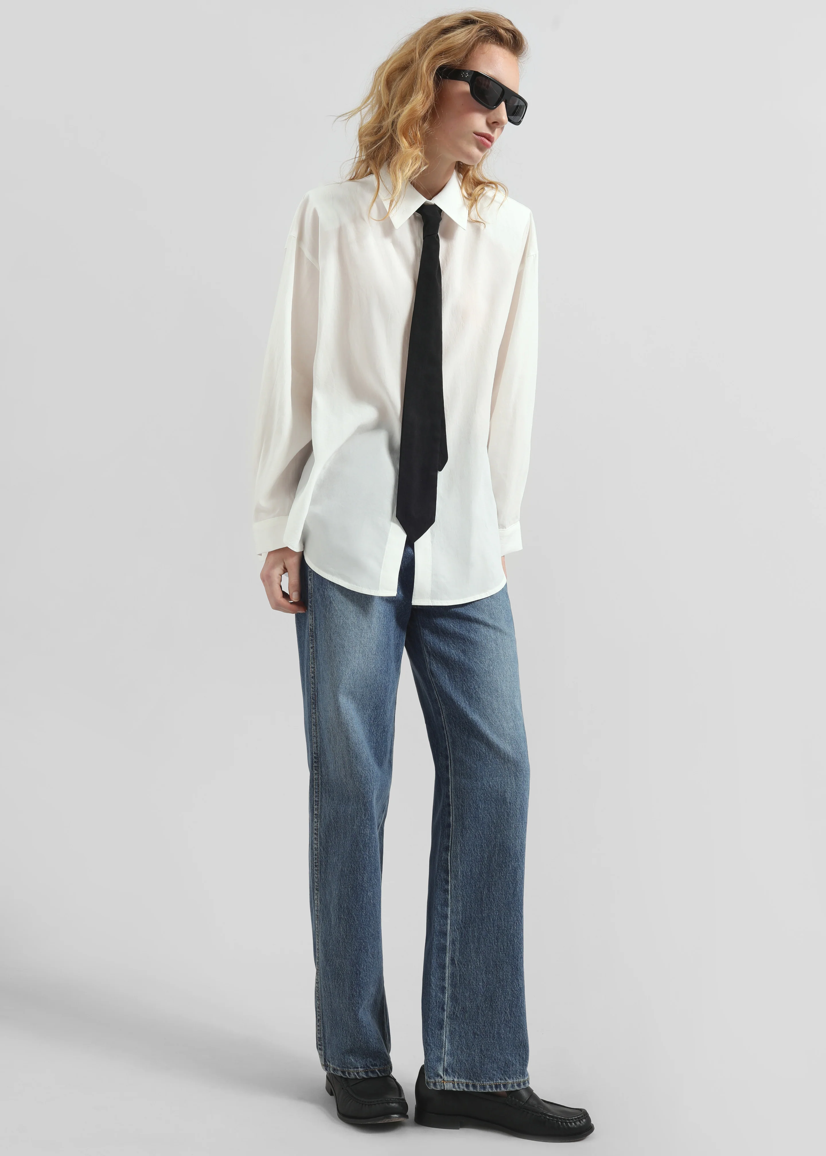 Patti Neck Tie Shirt - White - Image 2