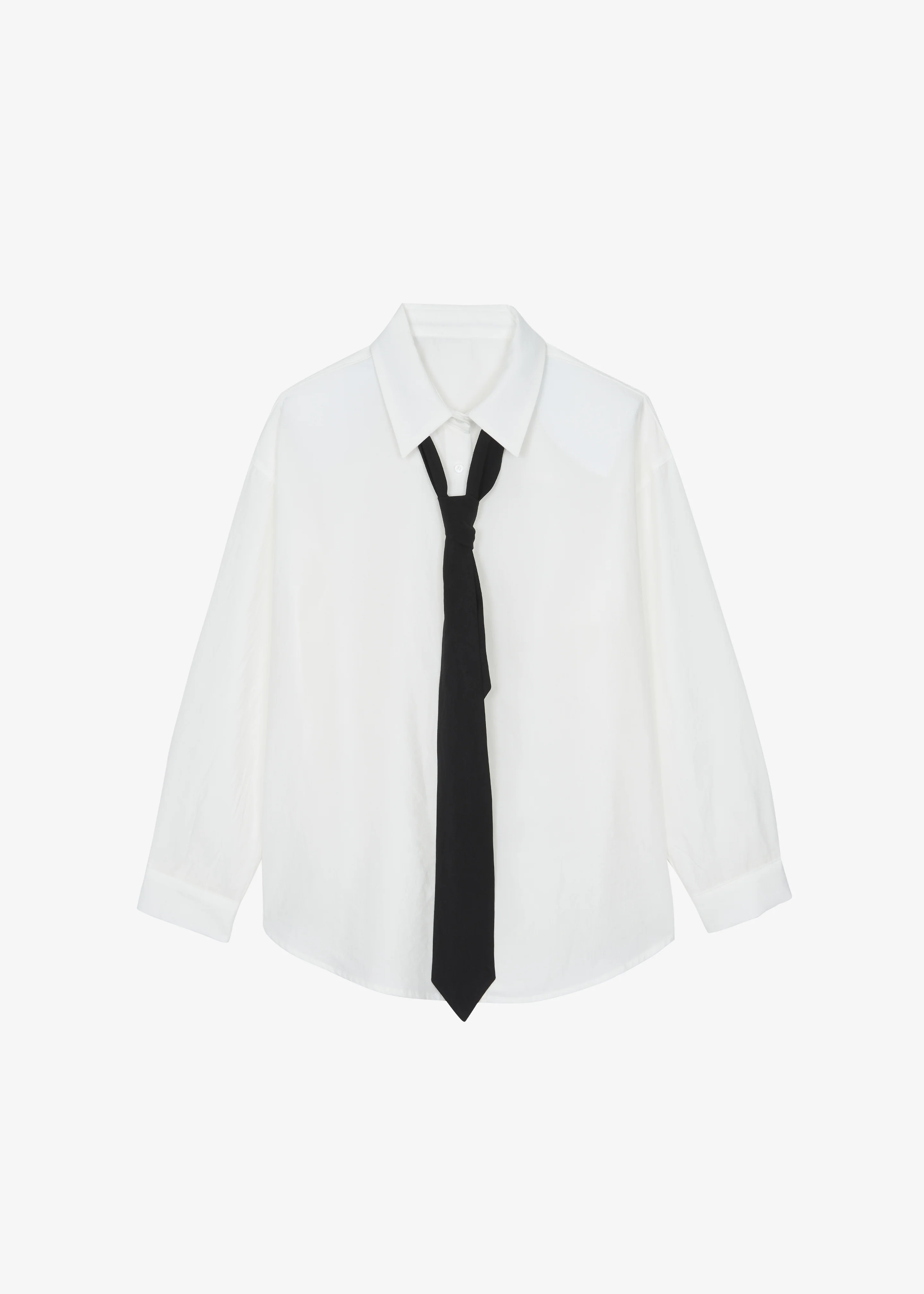 Patti Neck Tie Shirt - White - Image 7