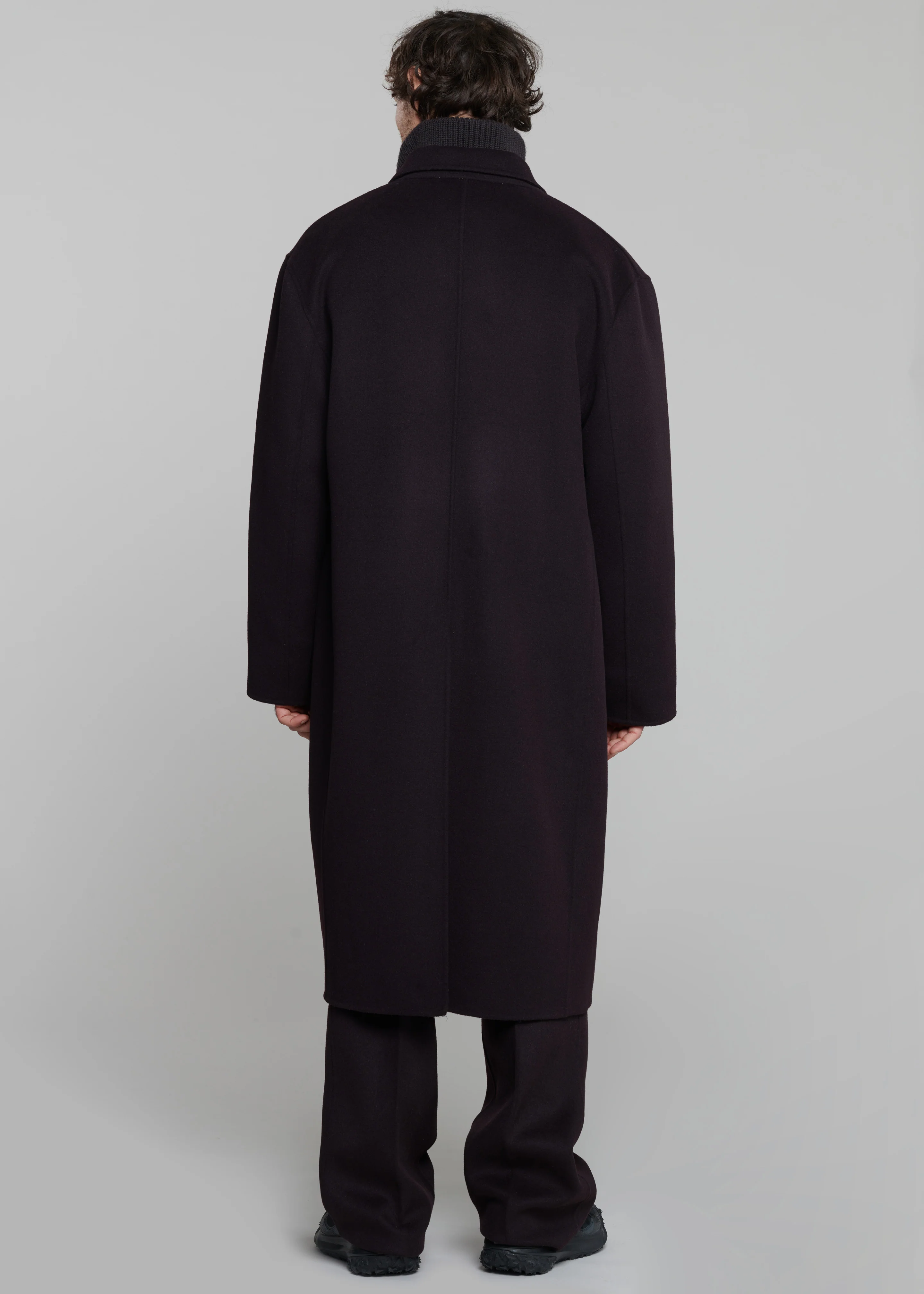 Paxton Wool Coat - Dark Plum - Image 6