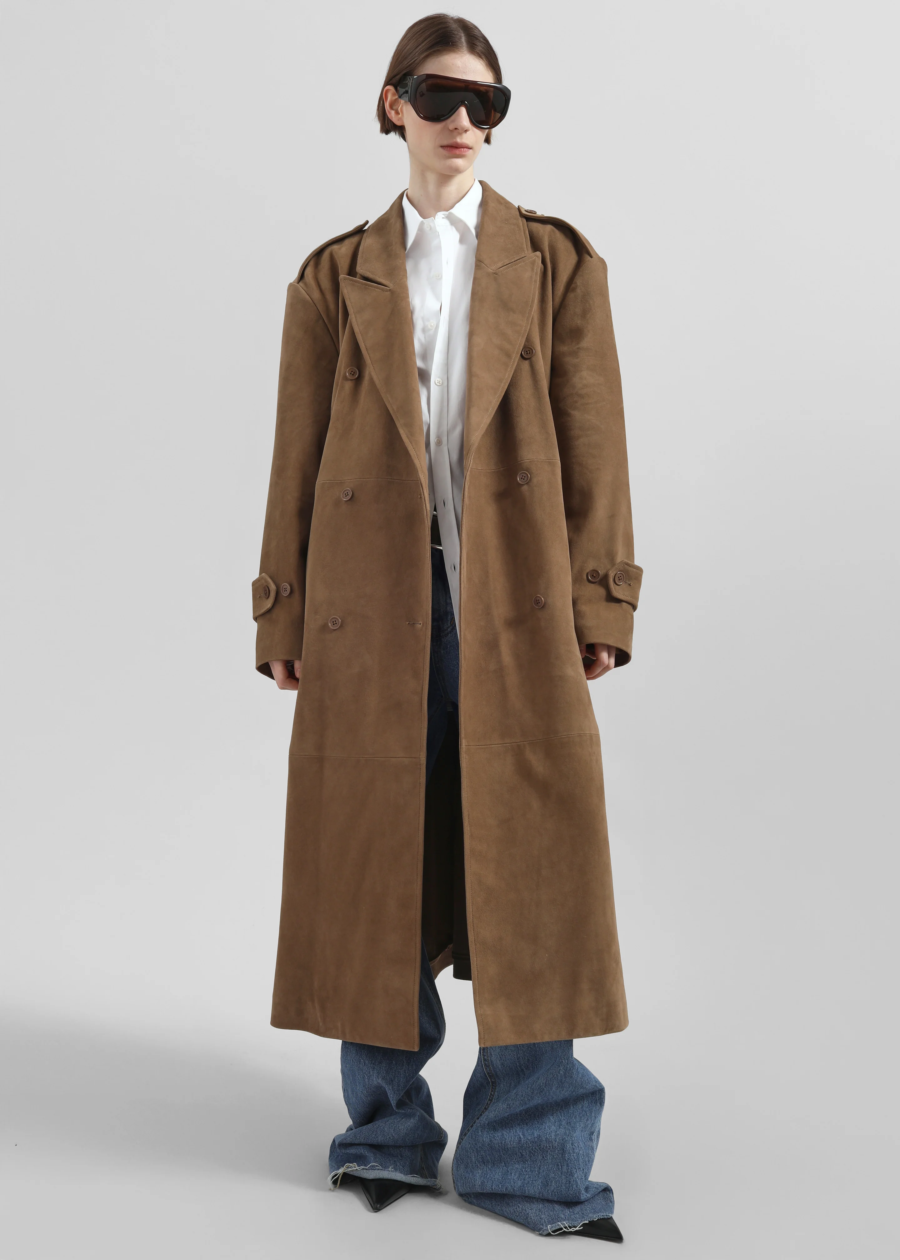 Pembroke Faux Suede Trench - Camel - Image 3