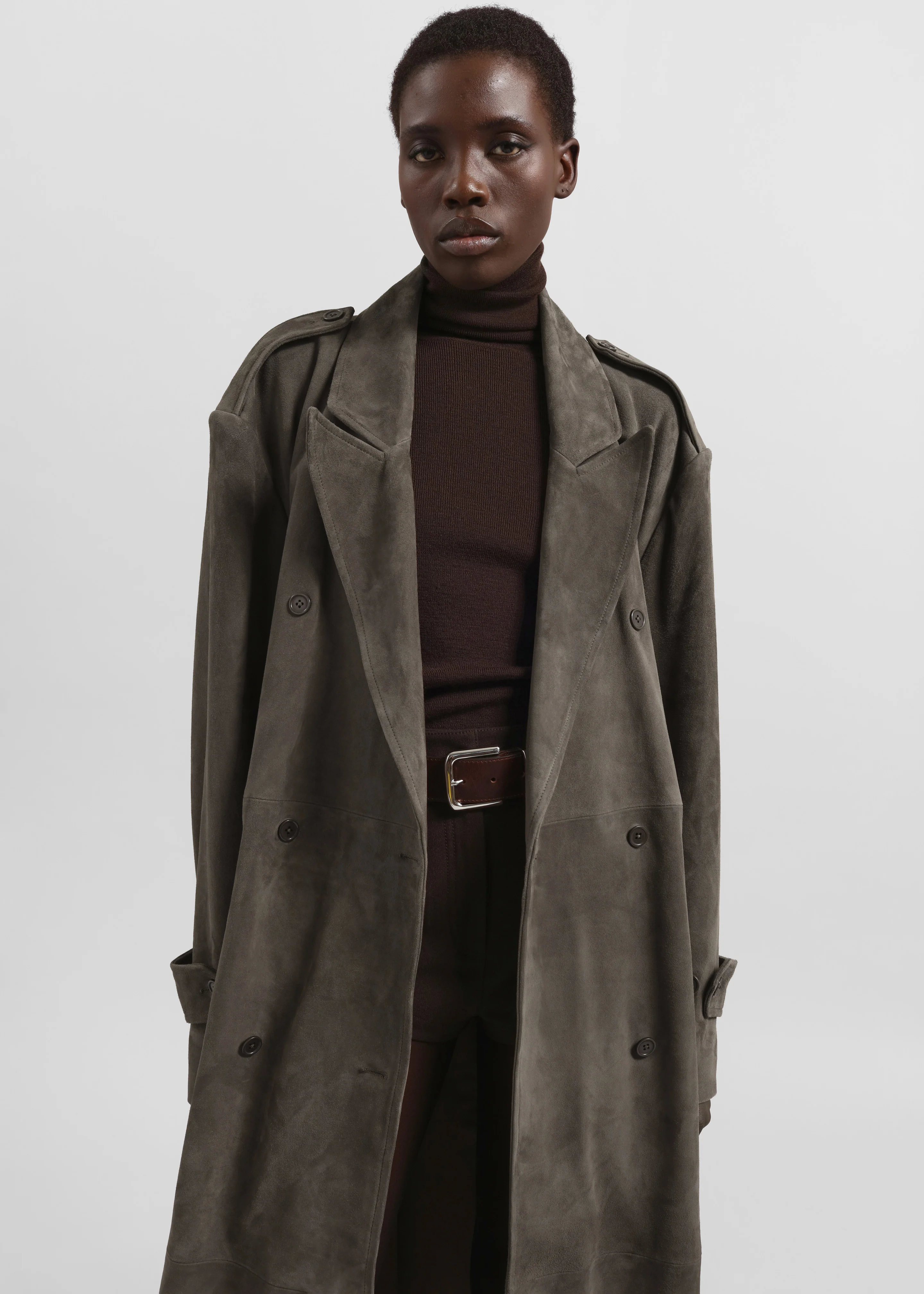 Pembroke Faux Suede Trench - Mousse - Image 2