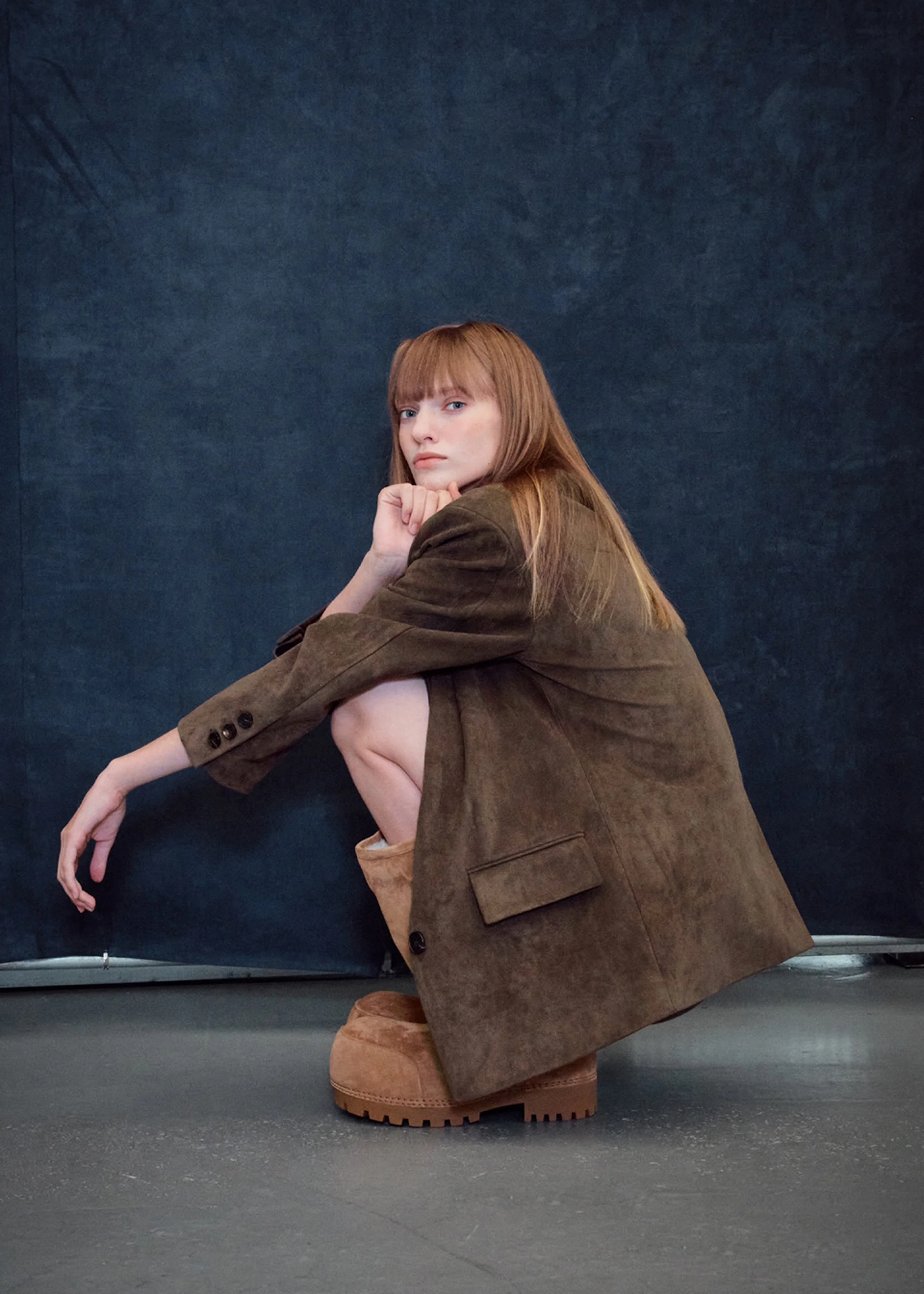 Peoria Faux Suede Blazer - Brown - Image 11