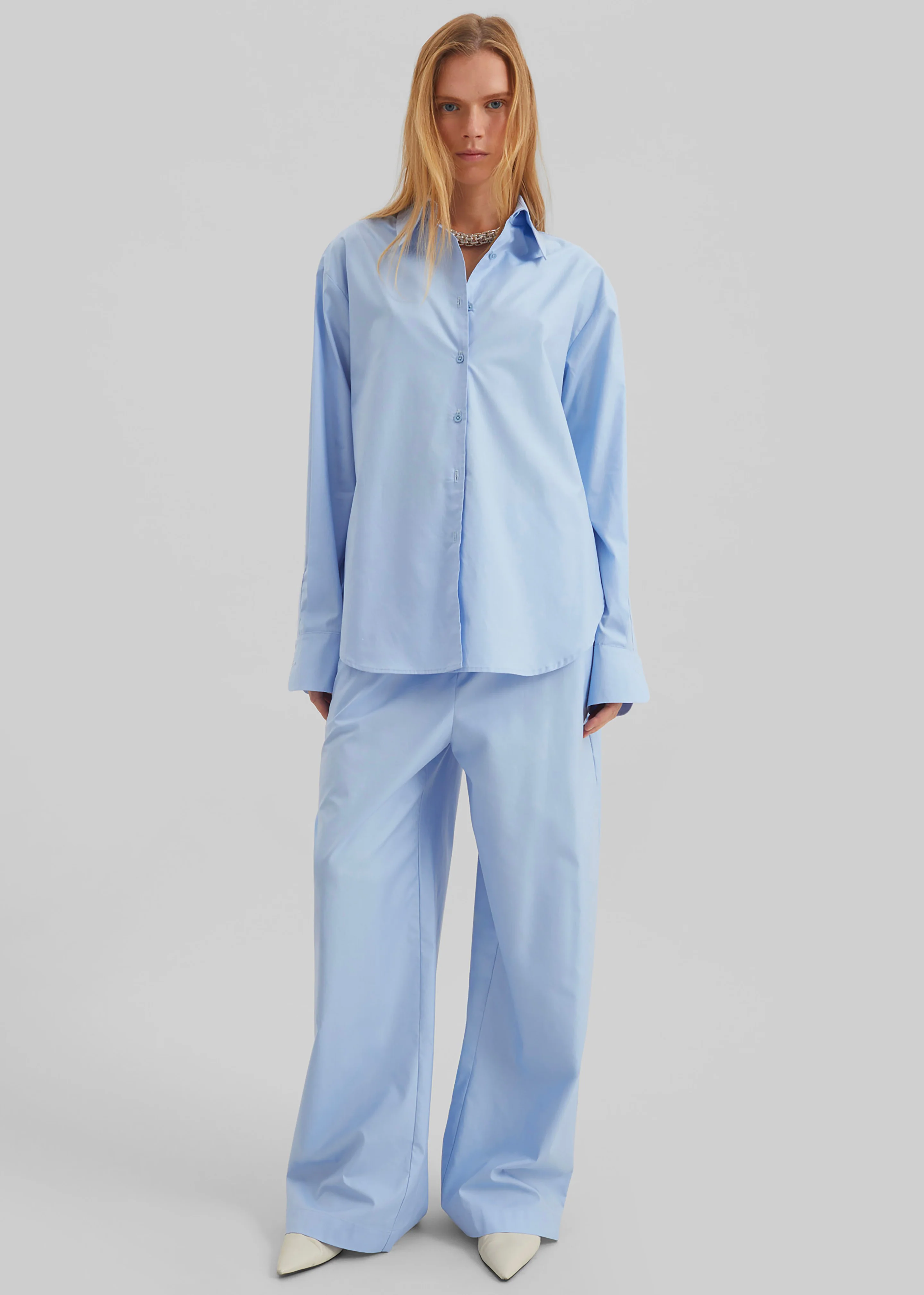 Peri Cotton Shirt - Light Blue - Image 5