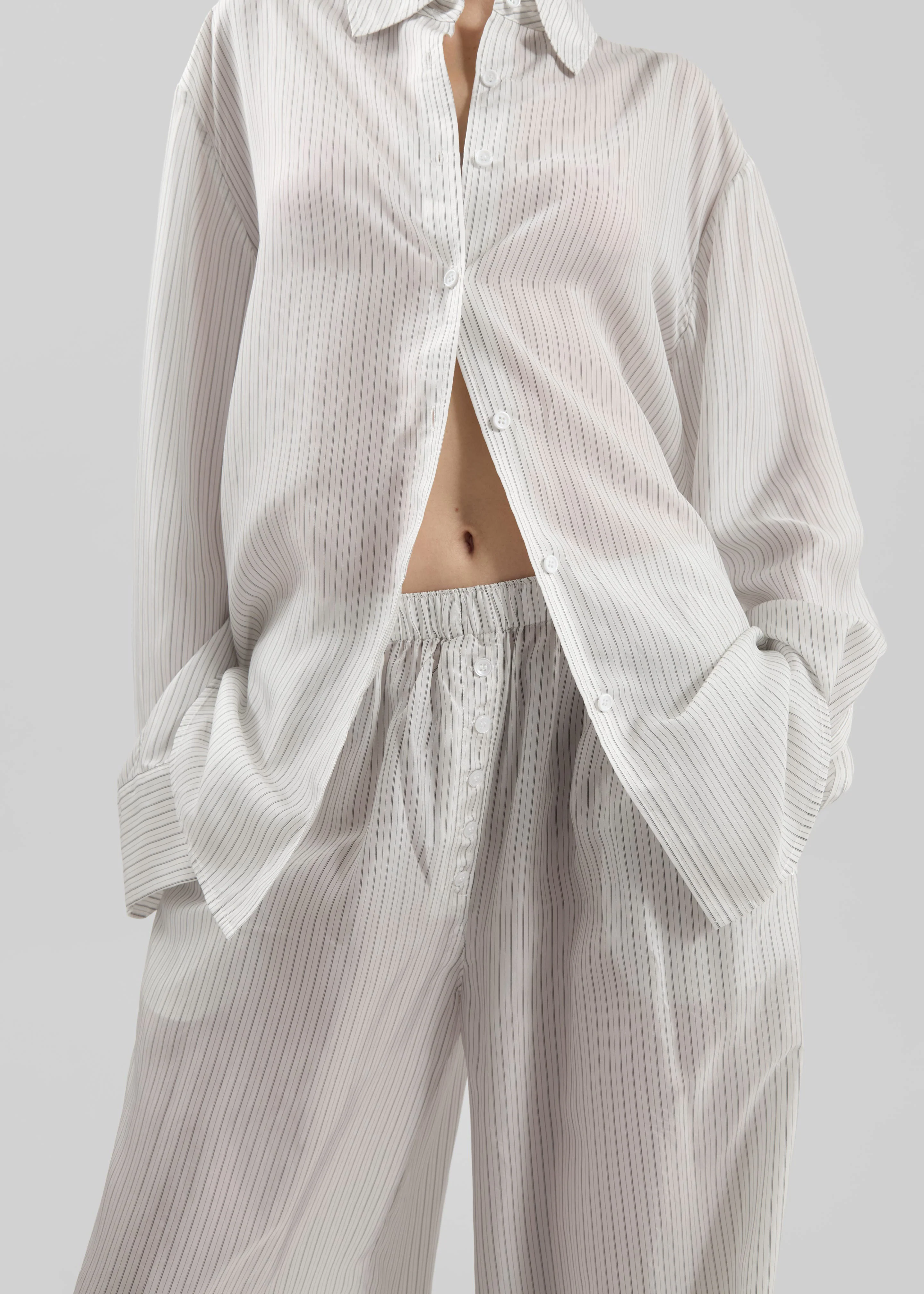 Peri Double Striped Shirt - White/Black Stripe - Image 10