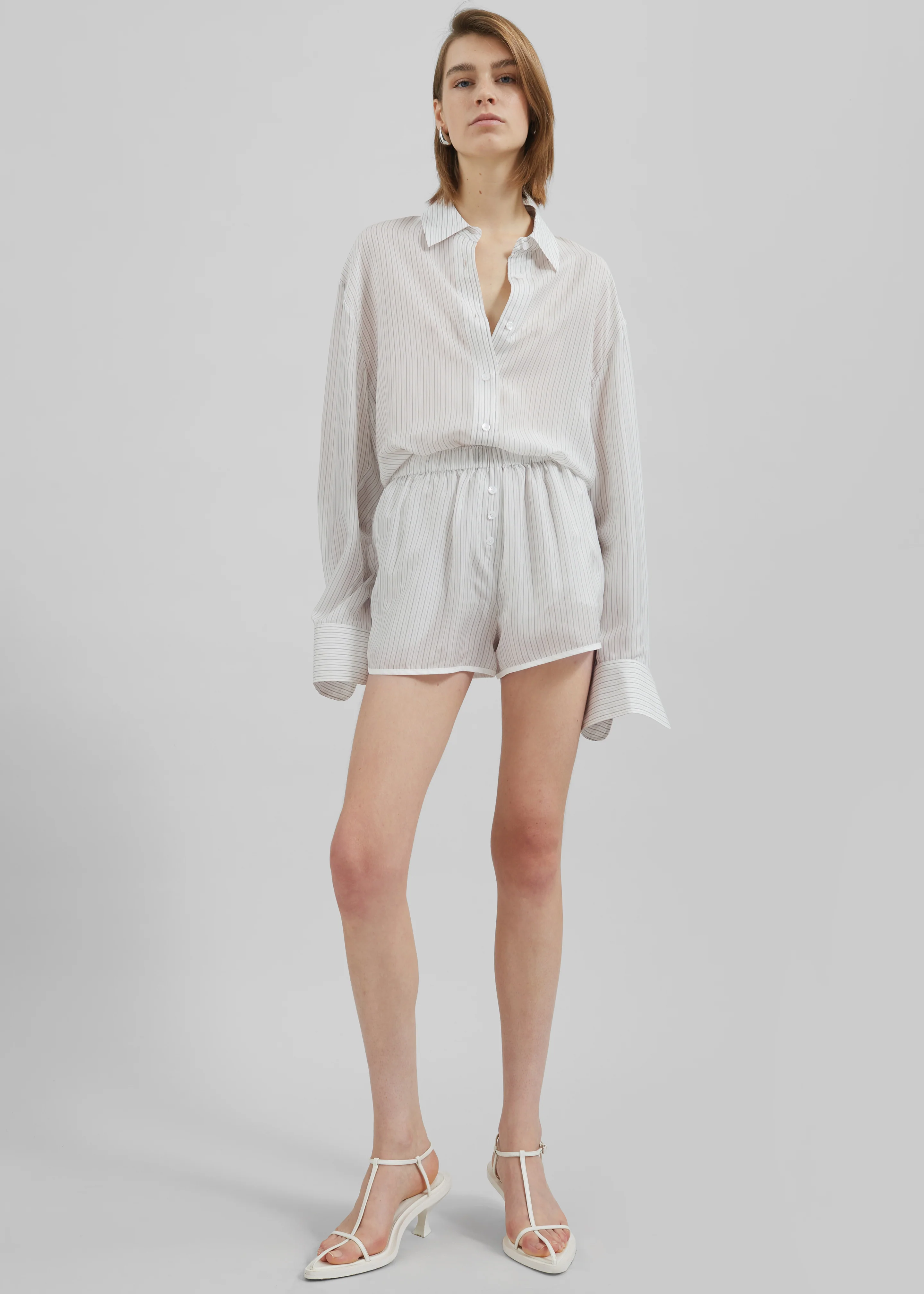 Peri Double Striped Shirt - White/Black Stripe - Image 2