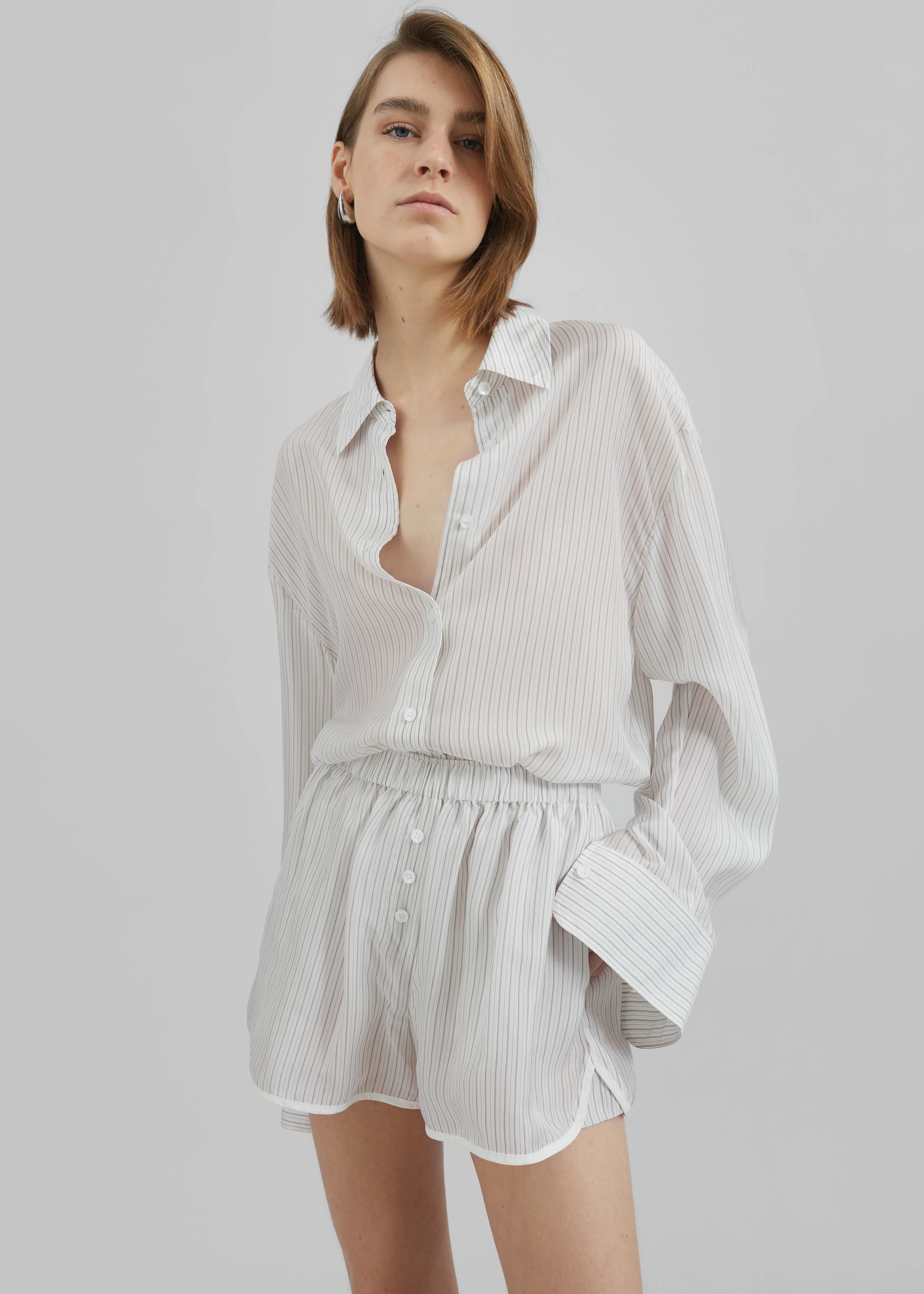 Peri Double Striped Shirt - White/Black Stripe - Image 5