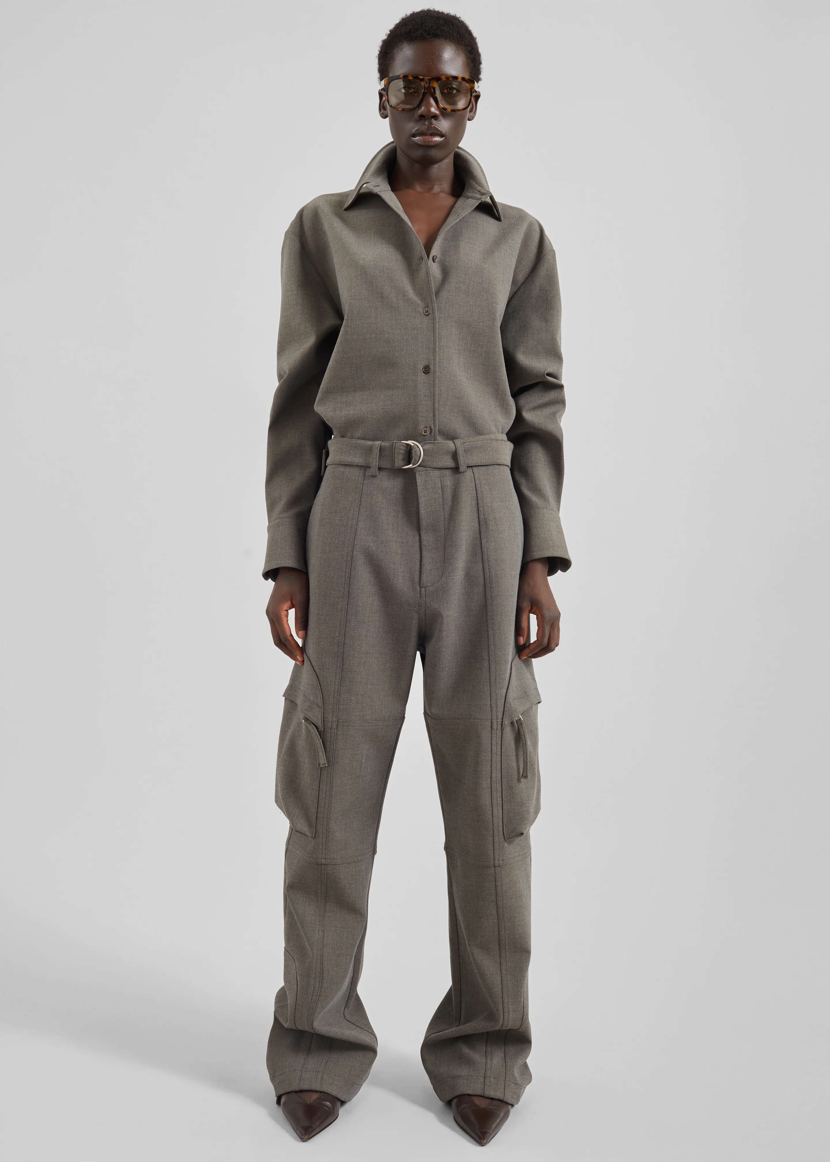 Peri Double Weave Shirt - Taupe Melange - Image 3