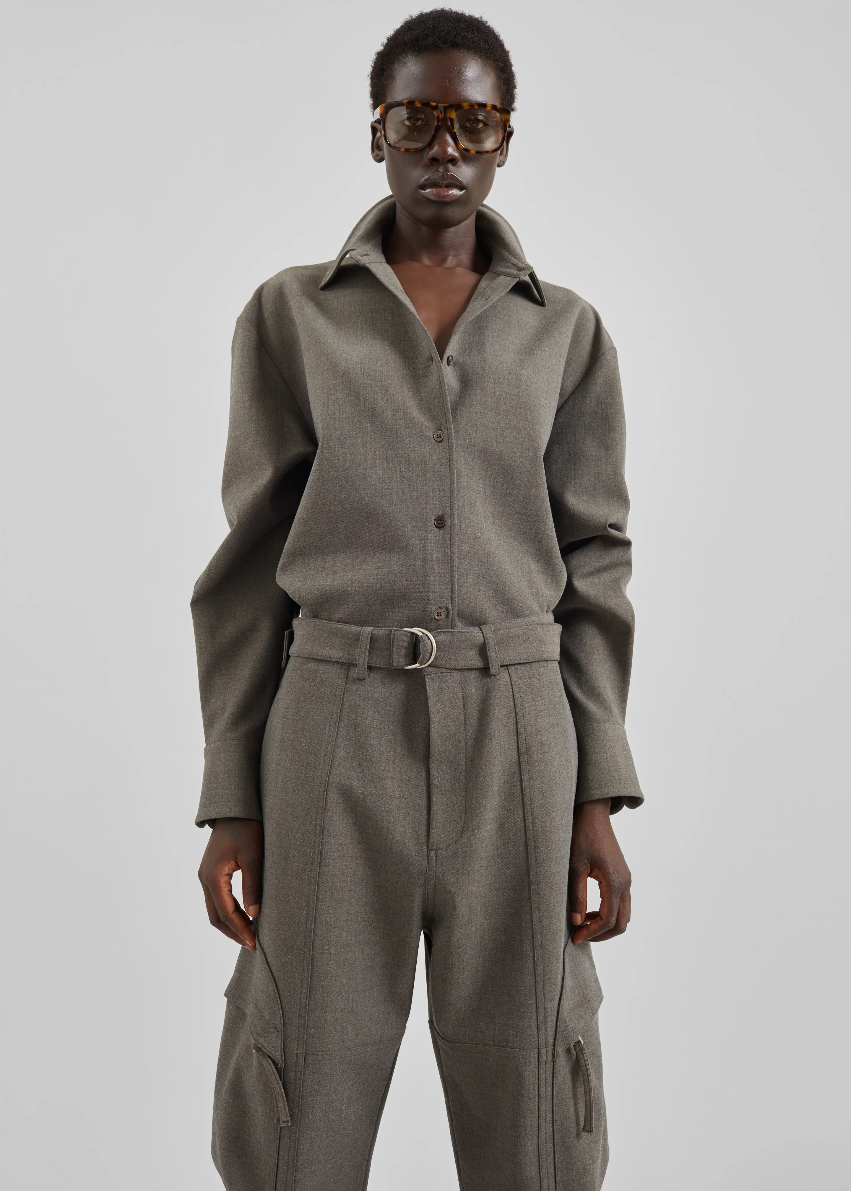 Peri Double Weave Shirt - Taupe Melange - Image 5