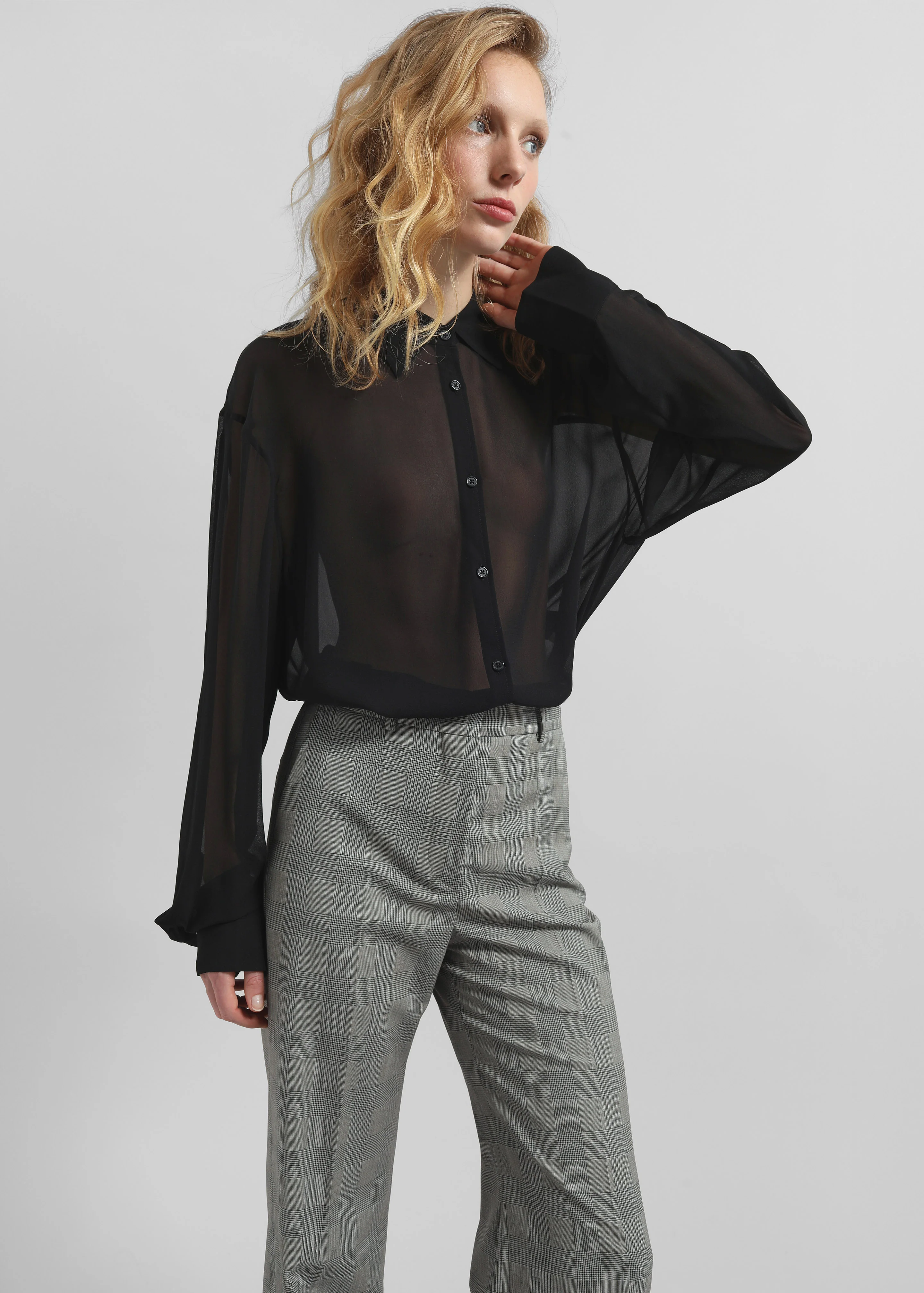 Peri Georgette Shirt - Black - Image 7