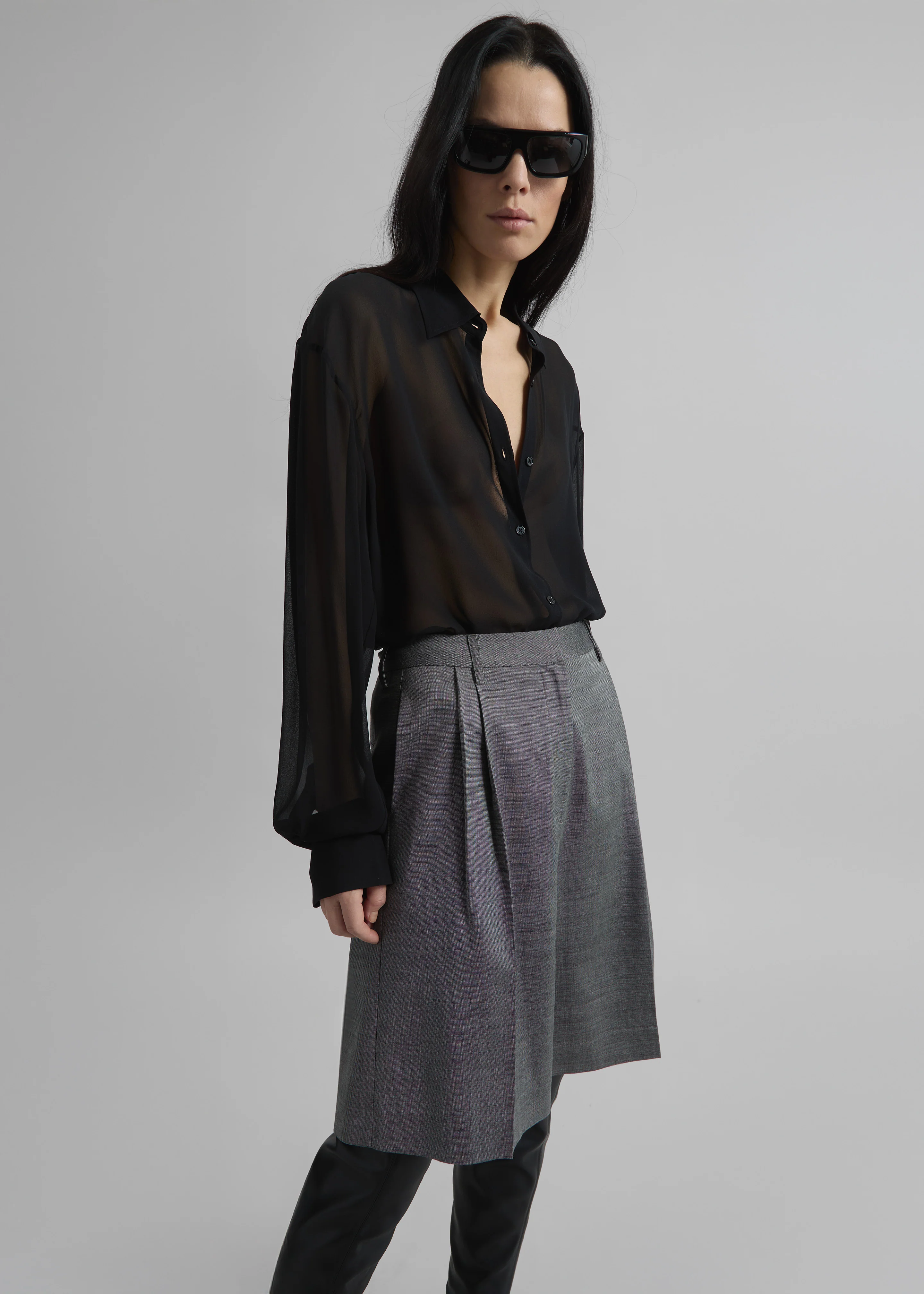 Peri Georgette Shirt - Black - Image 9